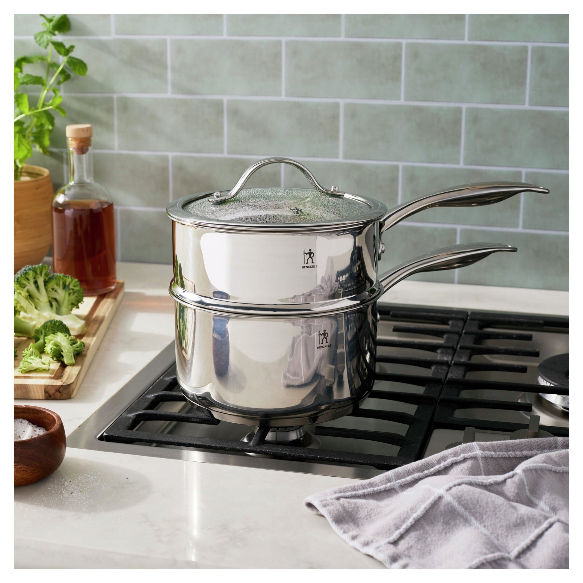 HENCKELS Aragon 2.5L Stainless Steel Sauce Pan Steamer-DECOROLALA