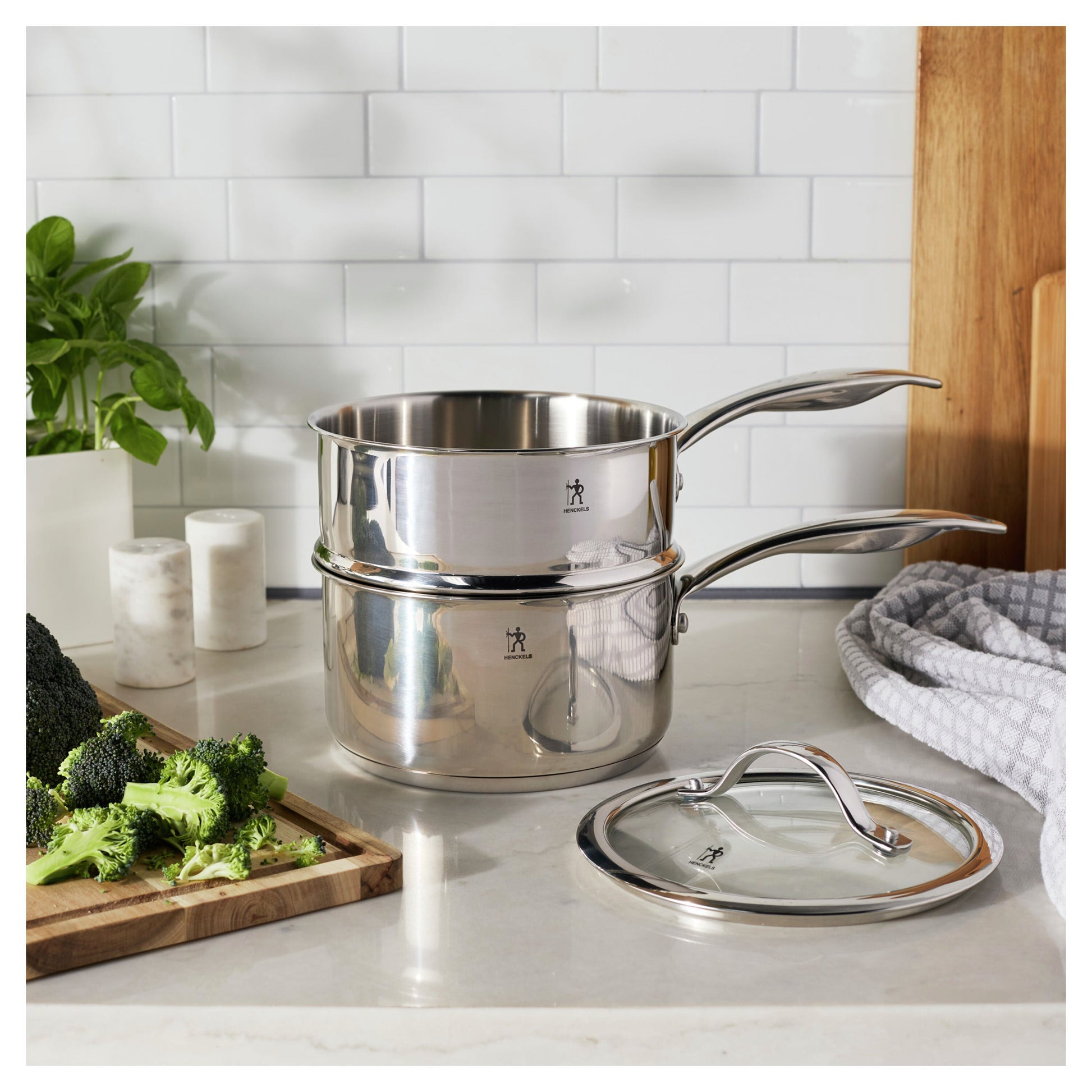 HENCKELS Aragon 2.5L Stainless Steel Sauce Pan Steamer-DECOROLALA