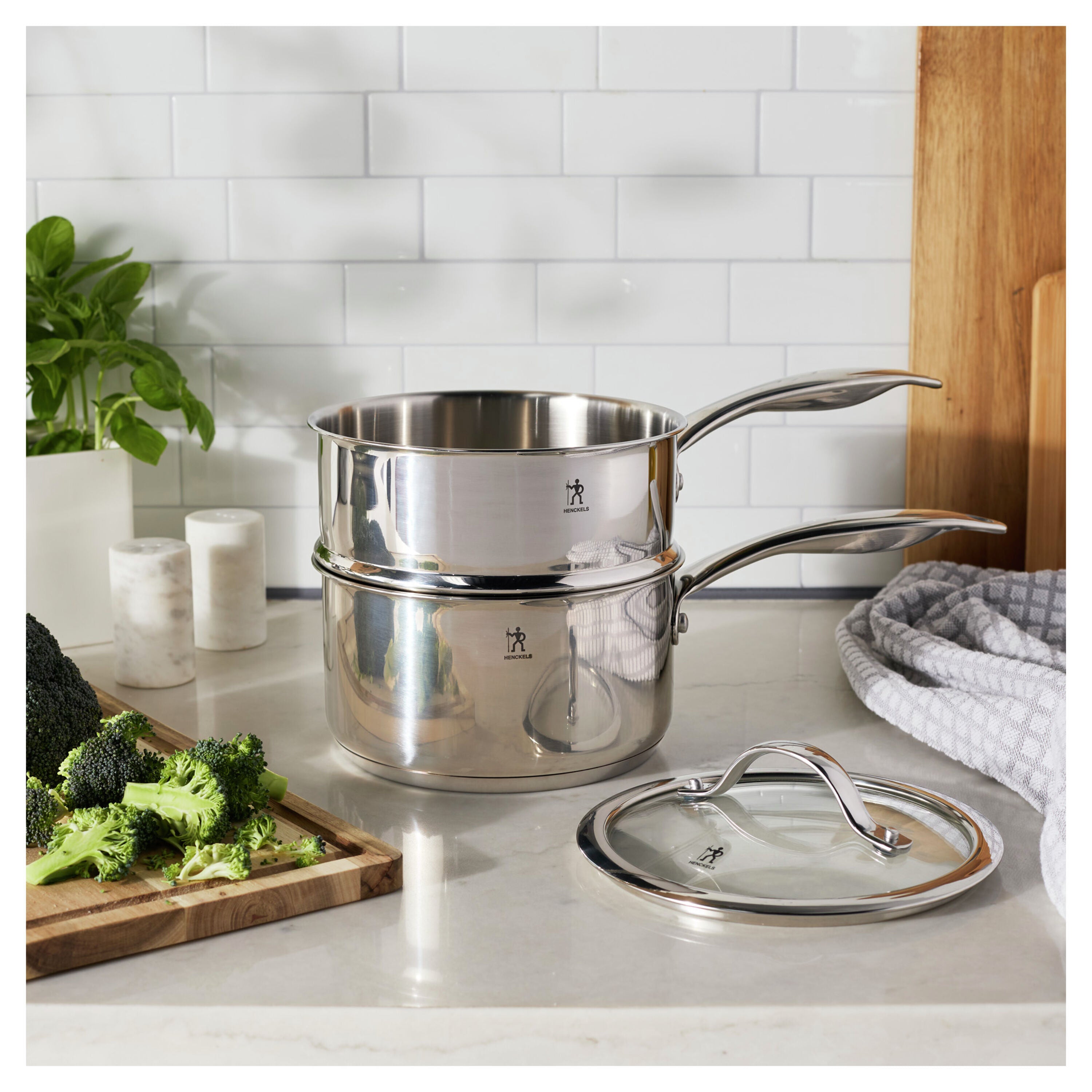 HENCKELS Aragon 2.5L Stainless Steel Sauce Pan Steamer-DECOROLALA