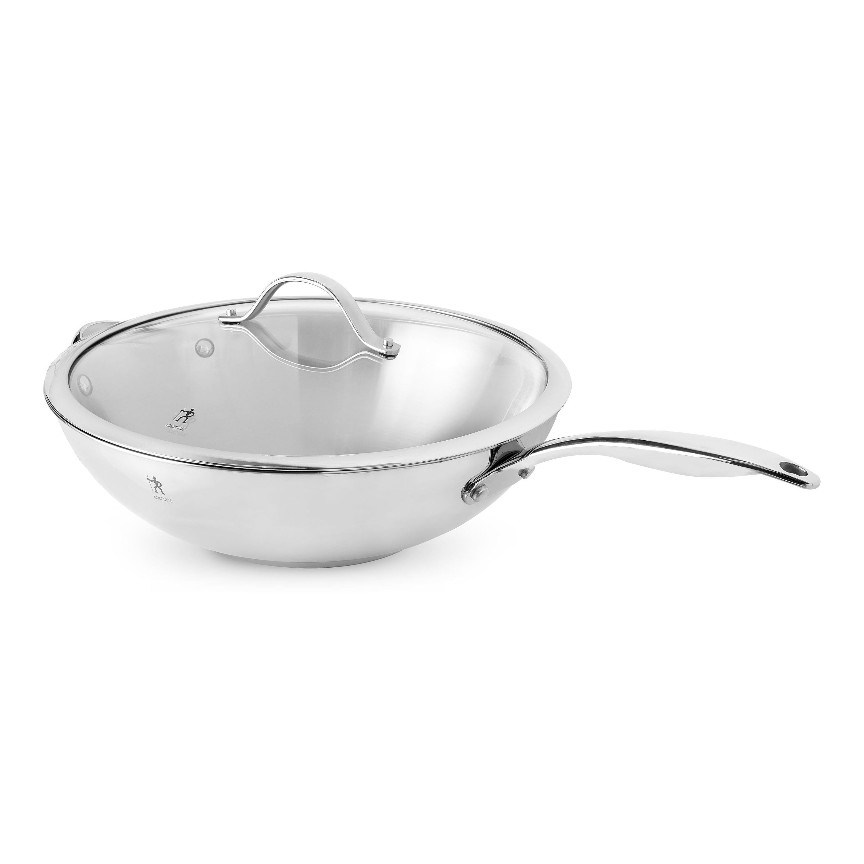 HENCKELS Aragon 32cm Stainless Steel Wok Glass Lid-Wok-DECOROLALA