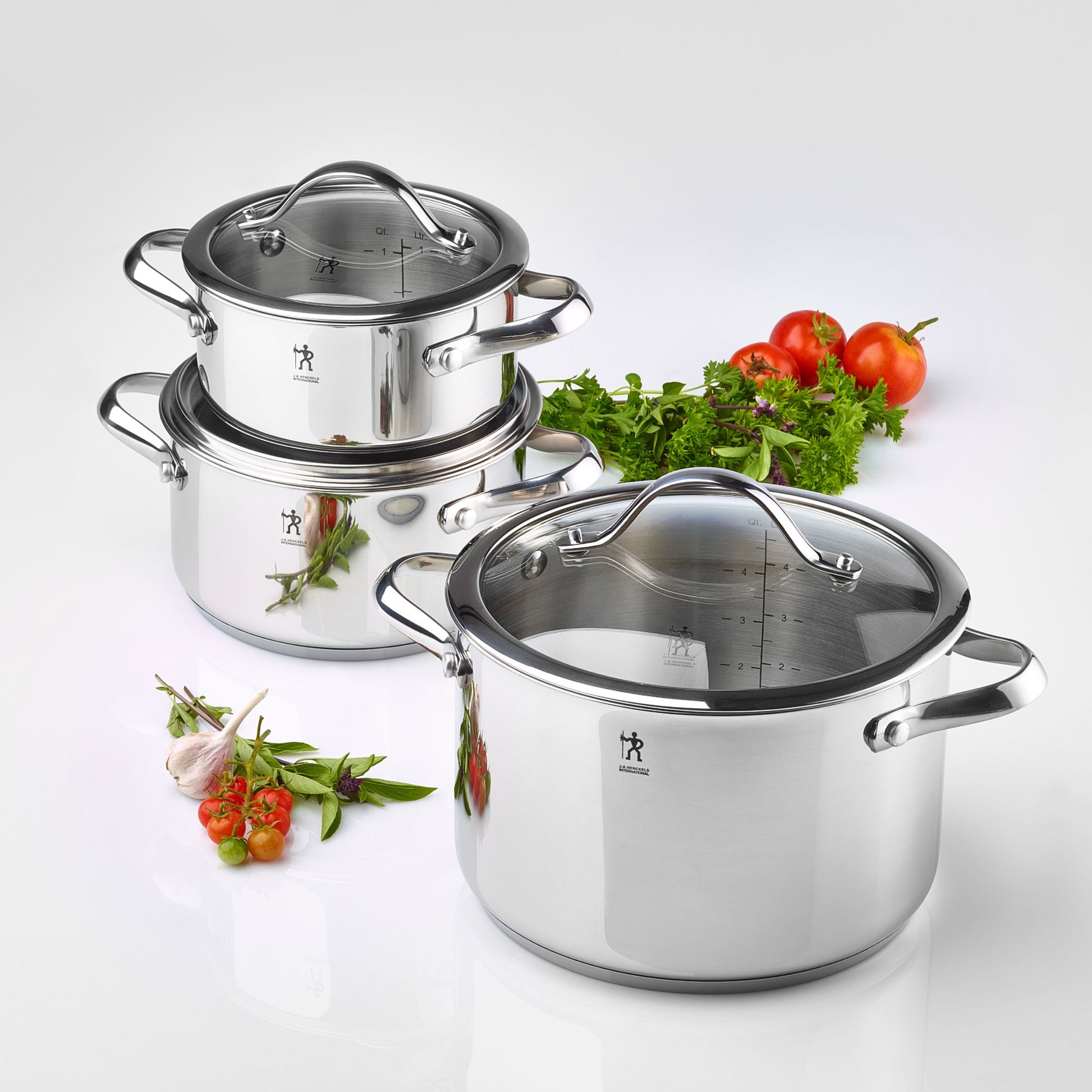 HENCKELS Aragon Pot Set 6 Piece, 18/10 Stainless Steel-Cookware Set-DECOROLALA