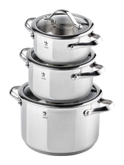 HENCKELS Aragon Pot Set 6 Piece, 18/10 Stainless Steel-Cookware Set-DECOROLALA