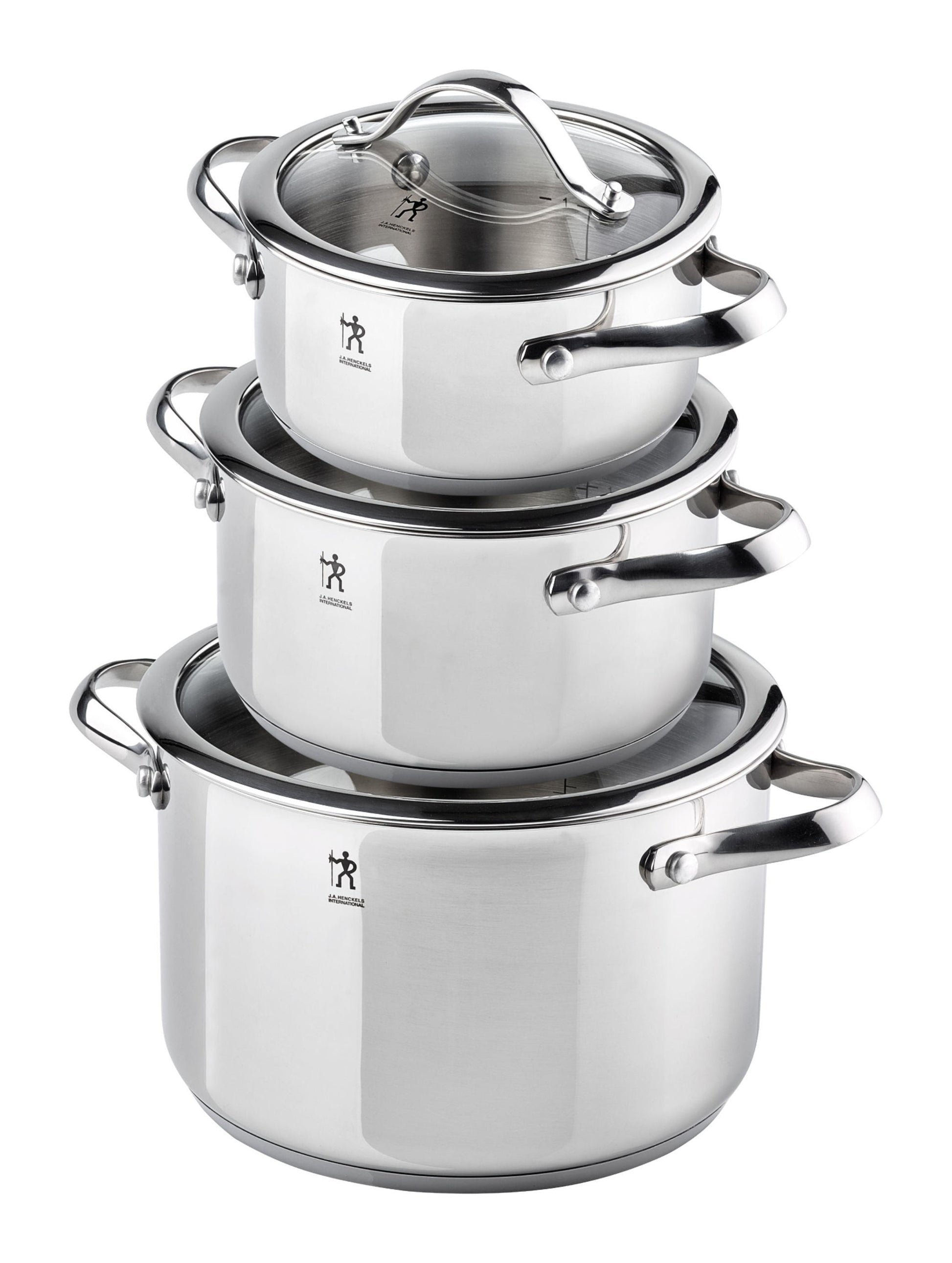HENCKELS Aragon Pot Set 6 Piece, 18/10 Stainless Steel-Cookware Set-DECOROLALA