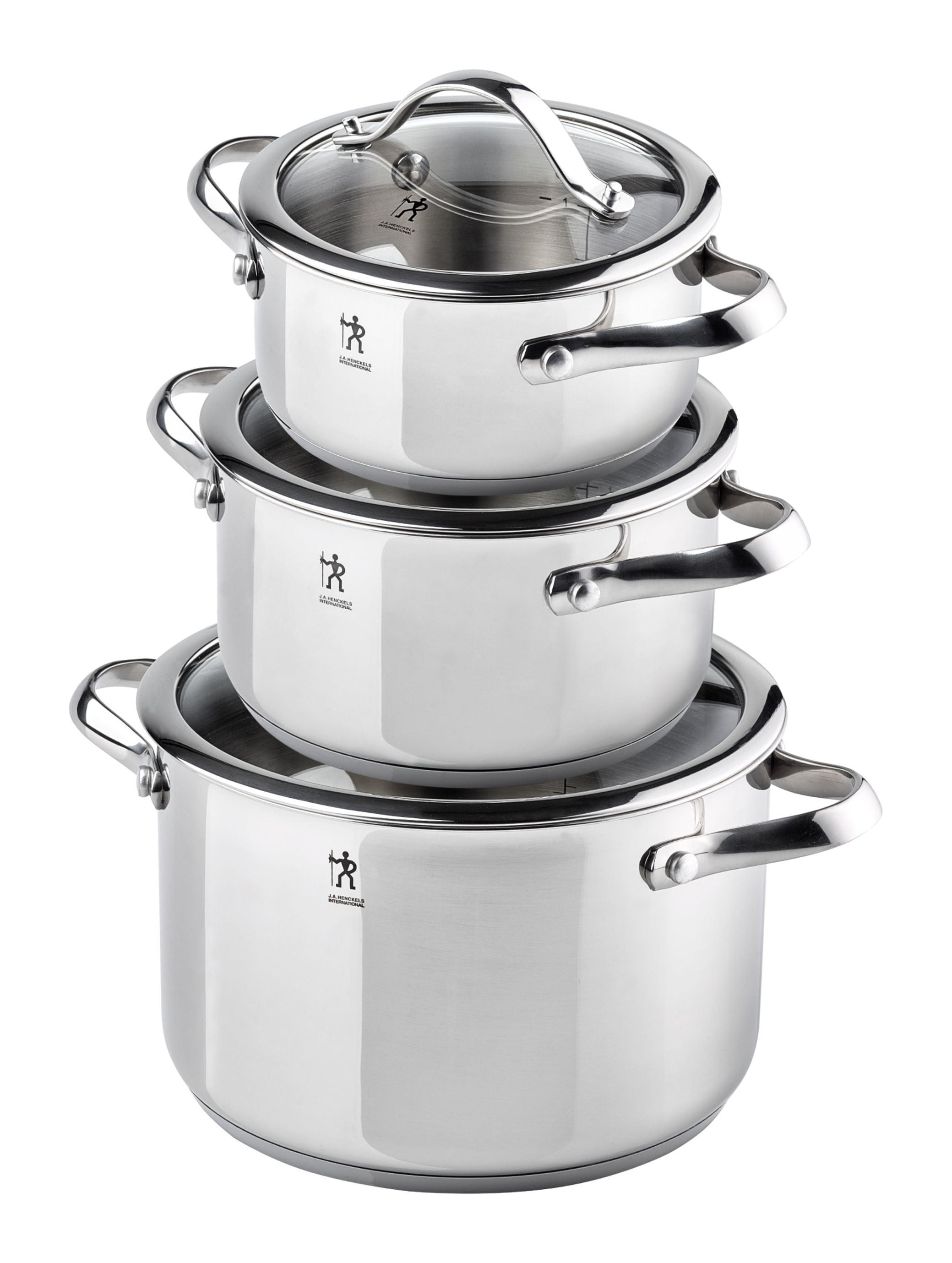 HENCKELS Aragon Pot Set 6 Piece, 18/10 Stainless Steel-Cookware Set-DECOROLALA