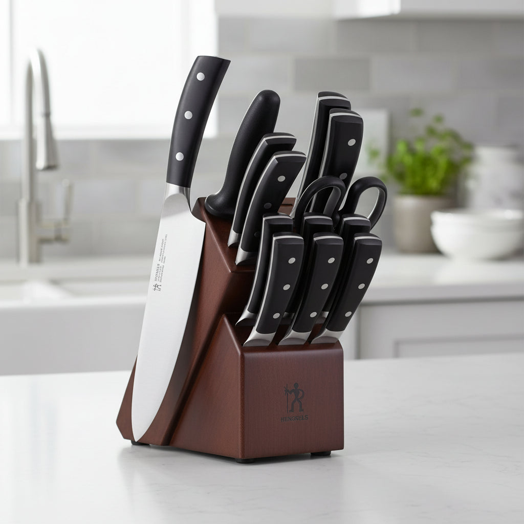 HENCKELS Balanced Forged 14 Piece Knife Block Set-Knife Block-DECOROLALA