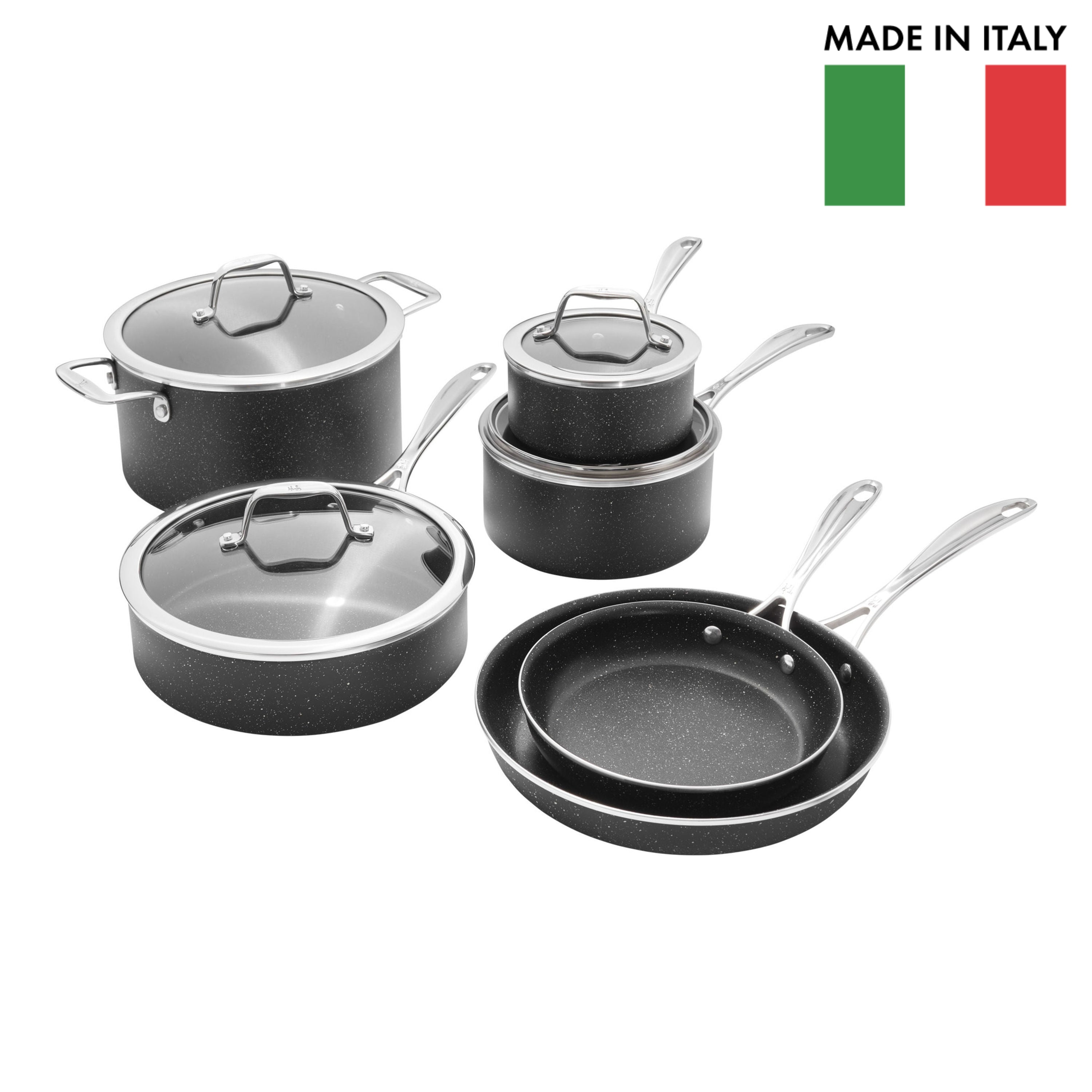 HENCKELS Capri 10 Piece Aluminum Cookware Set-Cookware-DECOROLALA