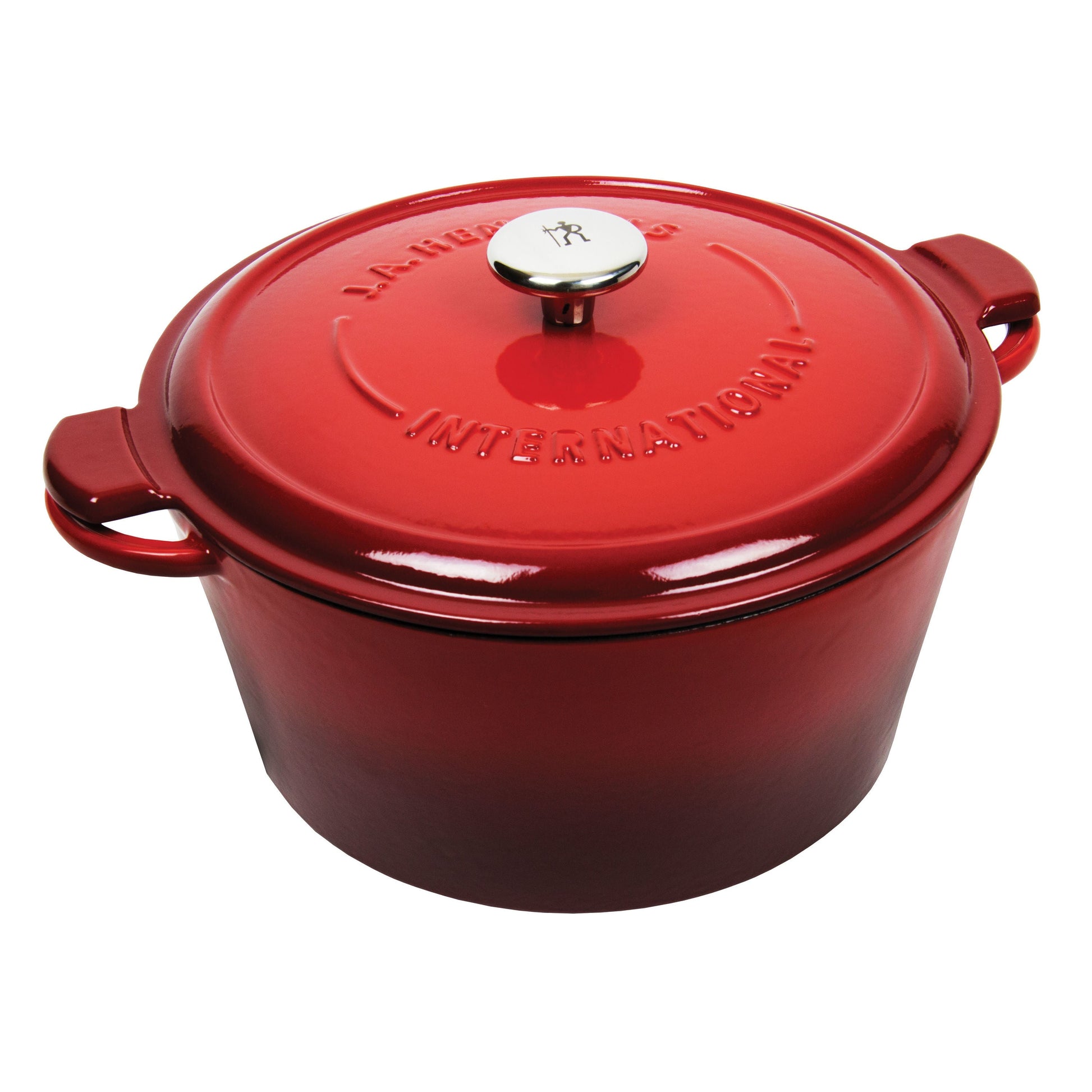 HENCKELS Cast Iron 5.2 L Cast Iron Round French Oven, Red-Bakeware-DECOROLALA