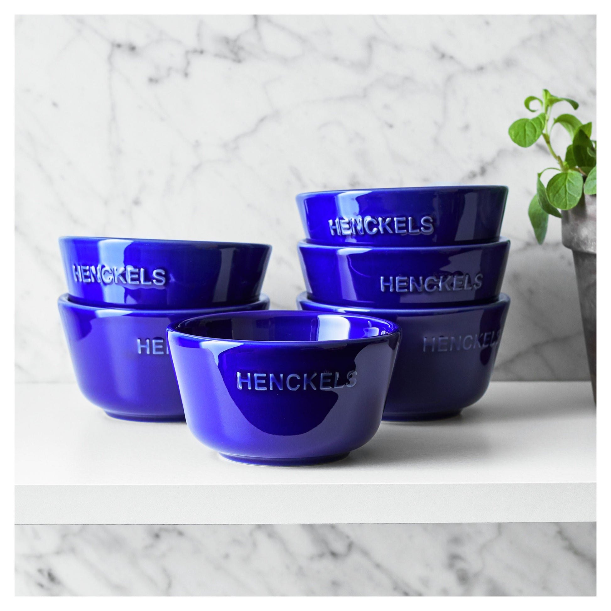 HENCKELS Ceramic 6 Piece Round Bakeware Set, Dark-Blue-Bakeware-DECOROLALA