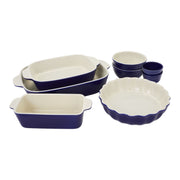 HENCKELS Ceramic 8 Piece Bakeware Set, Dark-Blue-Bakeware Set-DECOROLALA