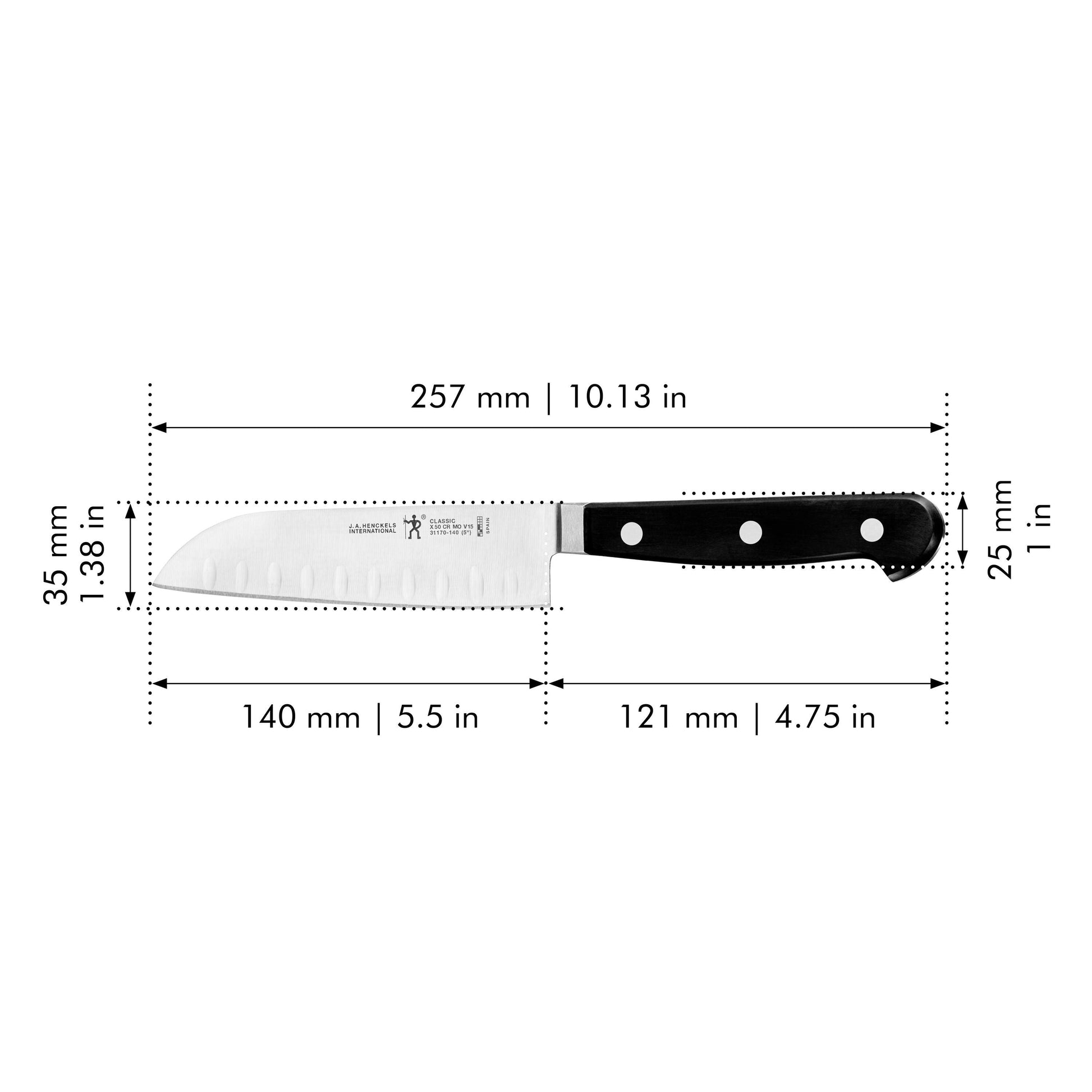 HENCKELS Classic 5" Santoku Knife - German Stainless Steel-Santoku Knife-DECOROLALA