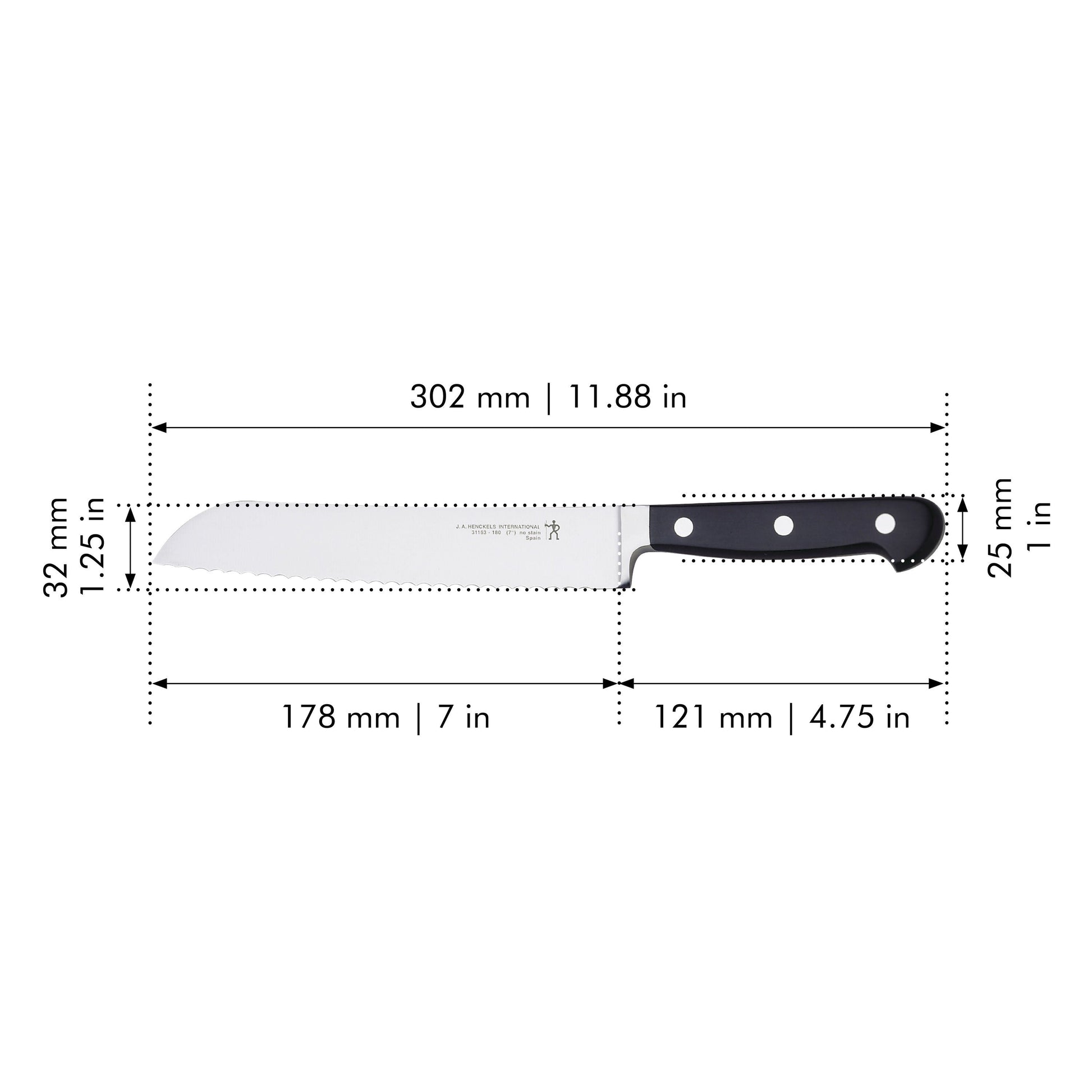 HENCKELS Classic 7" Bread Knife Serrated Stainless-Bread Knife-DECOROLALA
