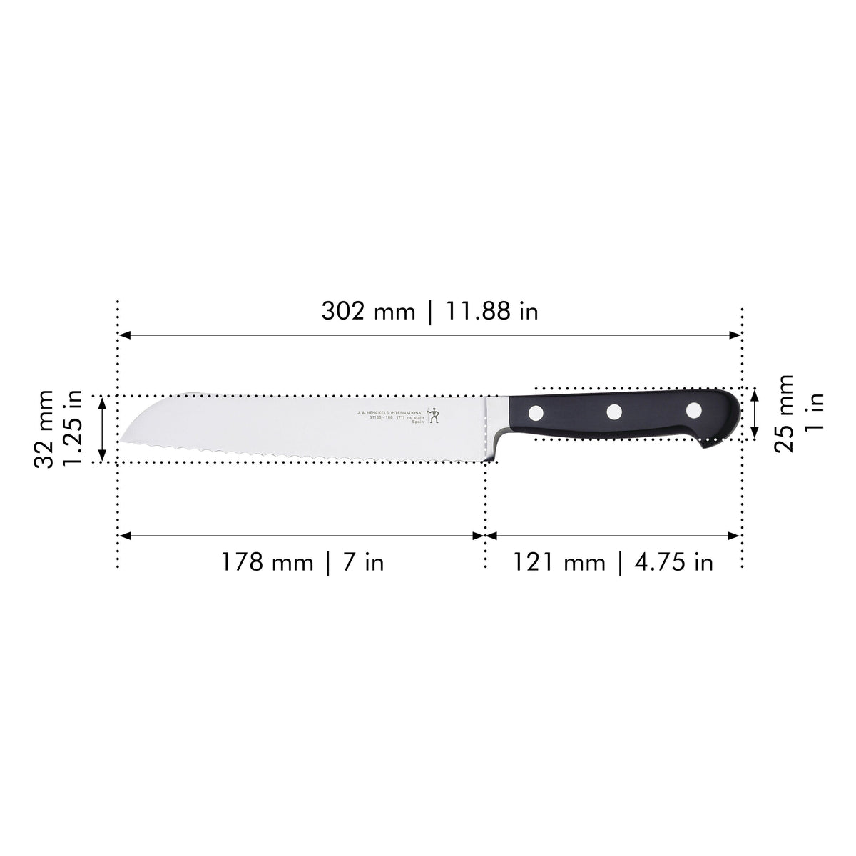 HENCKELS Classic 7" Bread Knife Serrated Stainless-Bread Knives-DECOROLALA