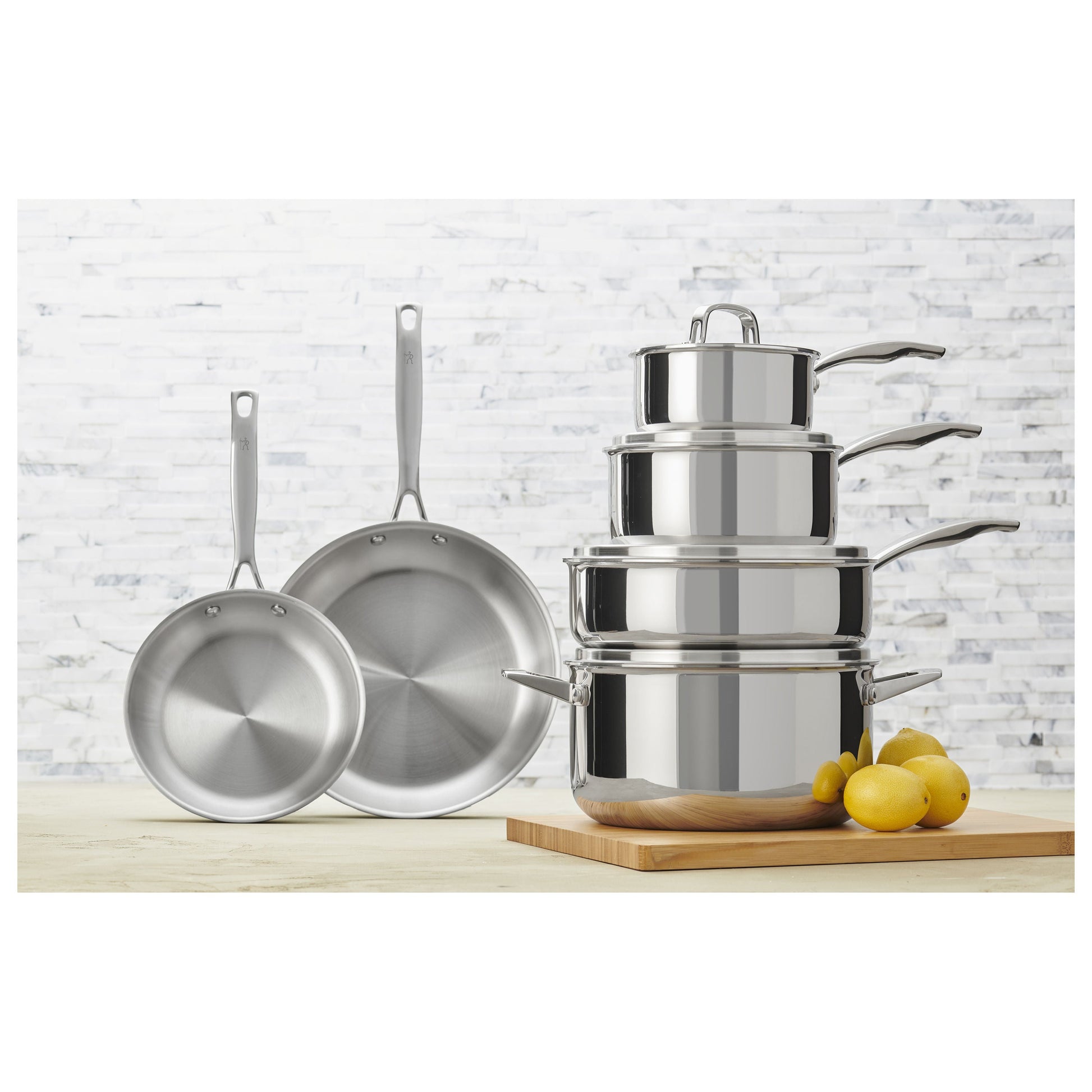 HENCKELS Classic Clad Elite 10 Piece 18/10 Stainless Steel Cookware Set-Cookware-DECOROLALA