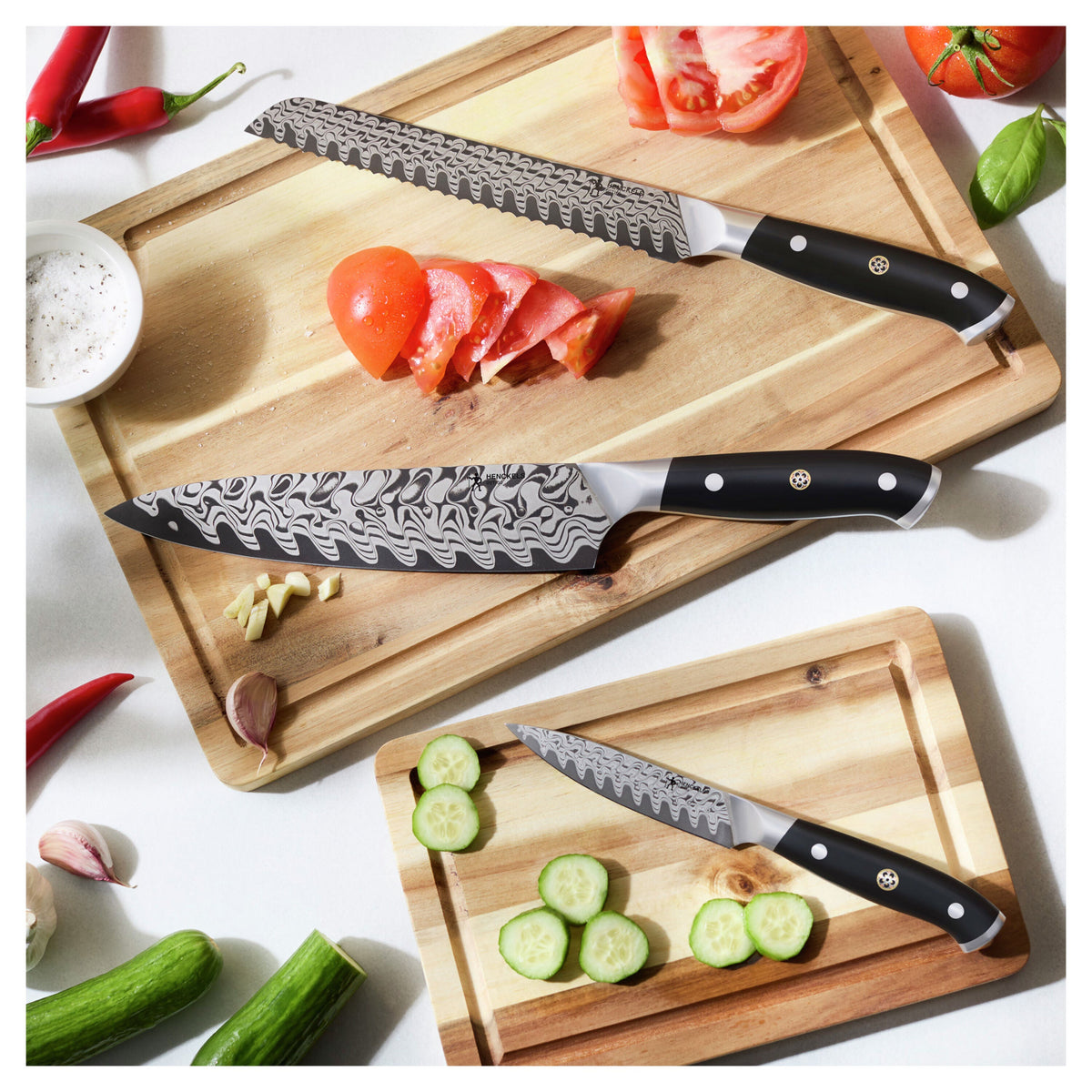 HENCKELS Compass Damascus 6 Piece Knife Set-Knife Sets-DECOROLALA
