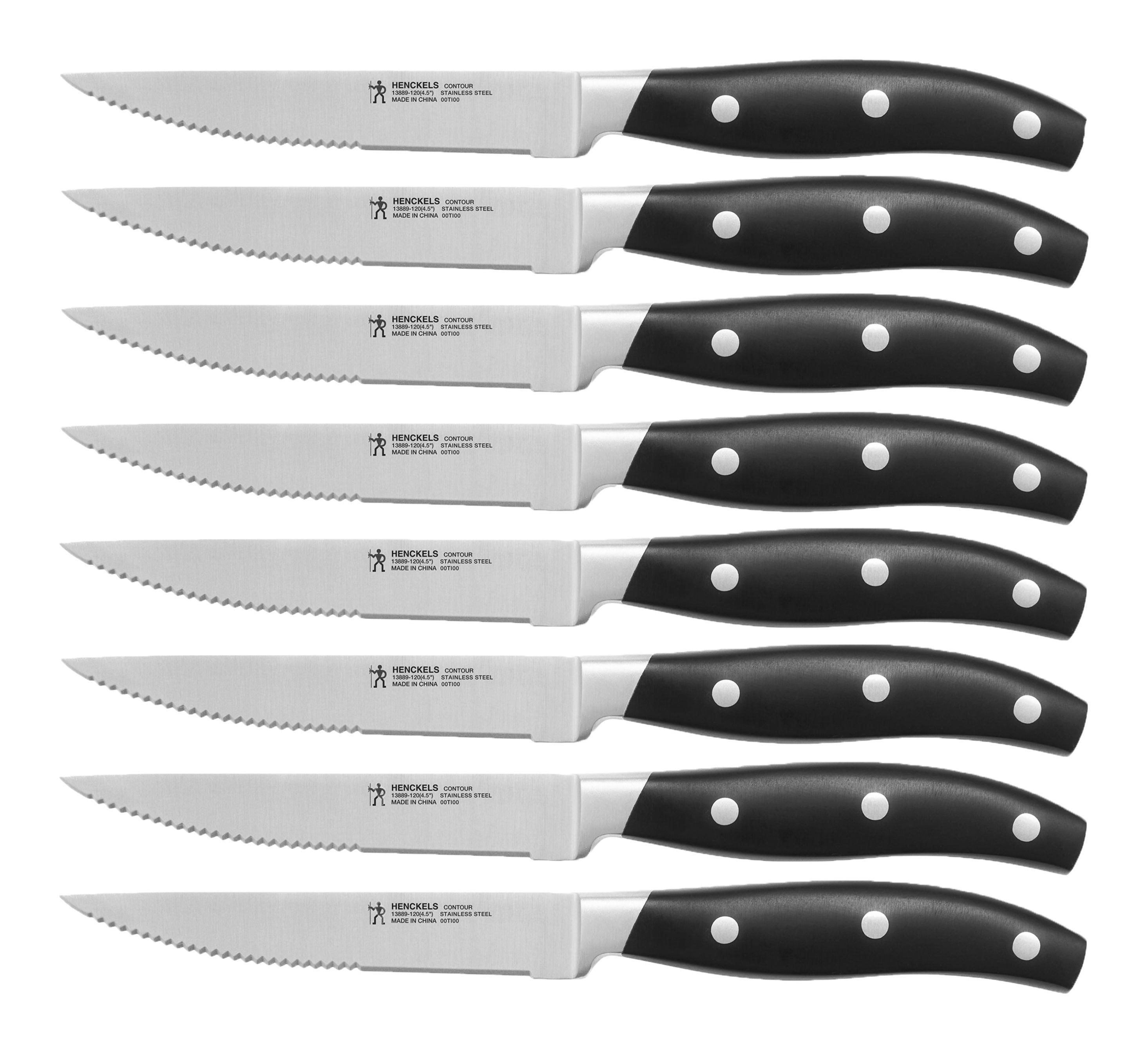 HENCKELS Contour 8 Piece Steak Knife Set Black-Kitchen Tool-DECOROLALA
