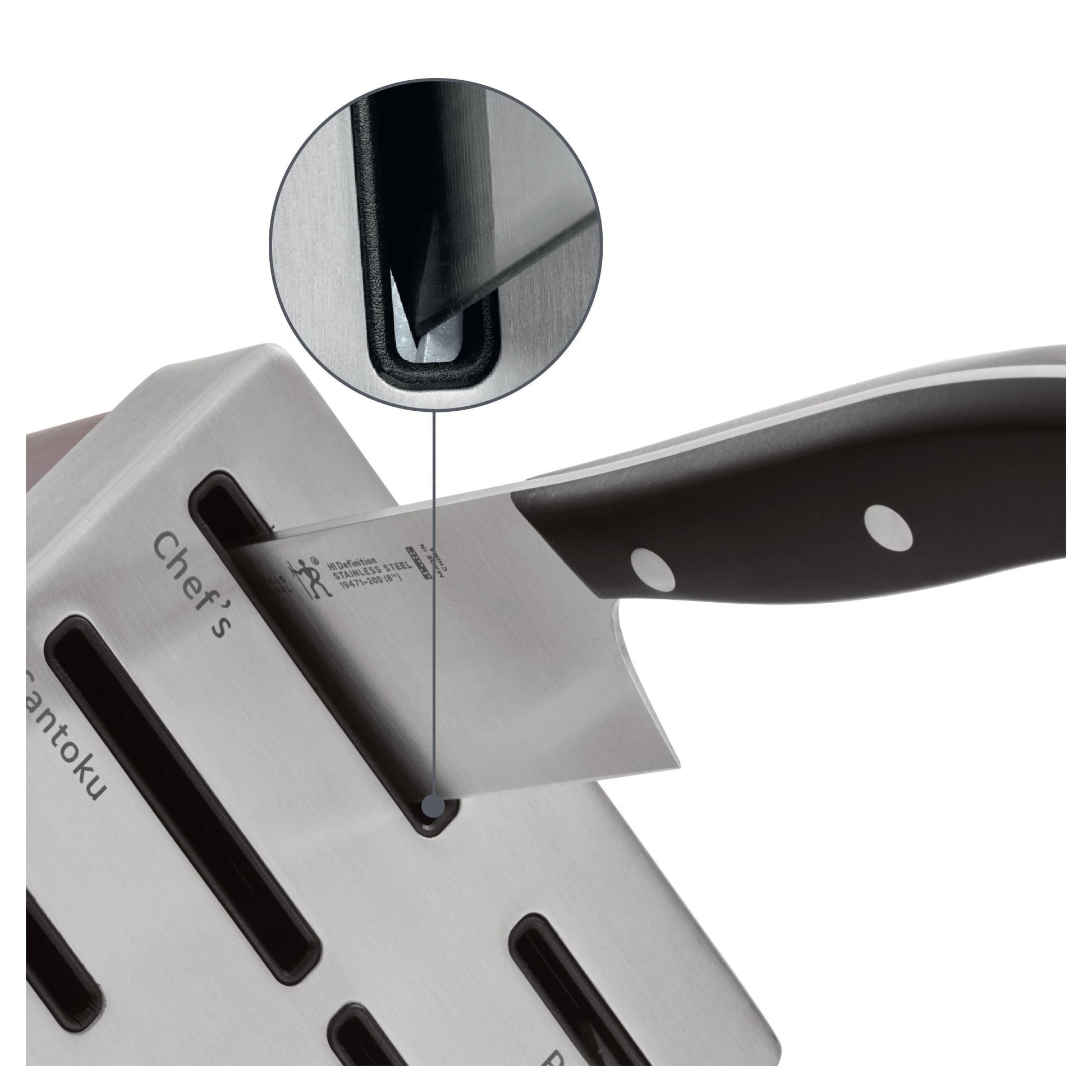 HENCKELS Definition 7 Piece Self Sharpening Block Set, Brown-Knife Block-DECOROLALA