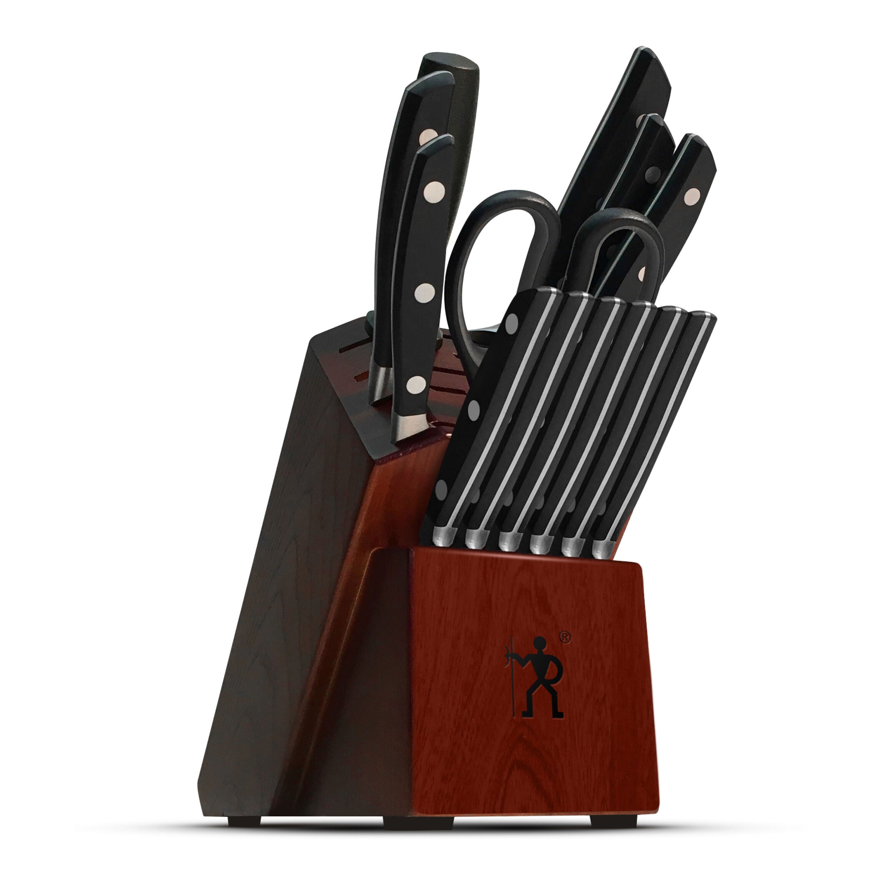 HENCKELS Distinction 14 Piece Knife Block Set, Black-n/a-DECOROLALA