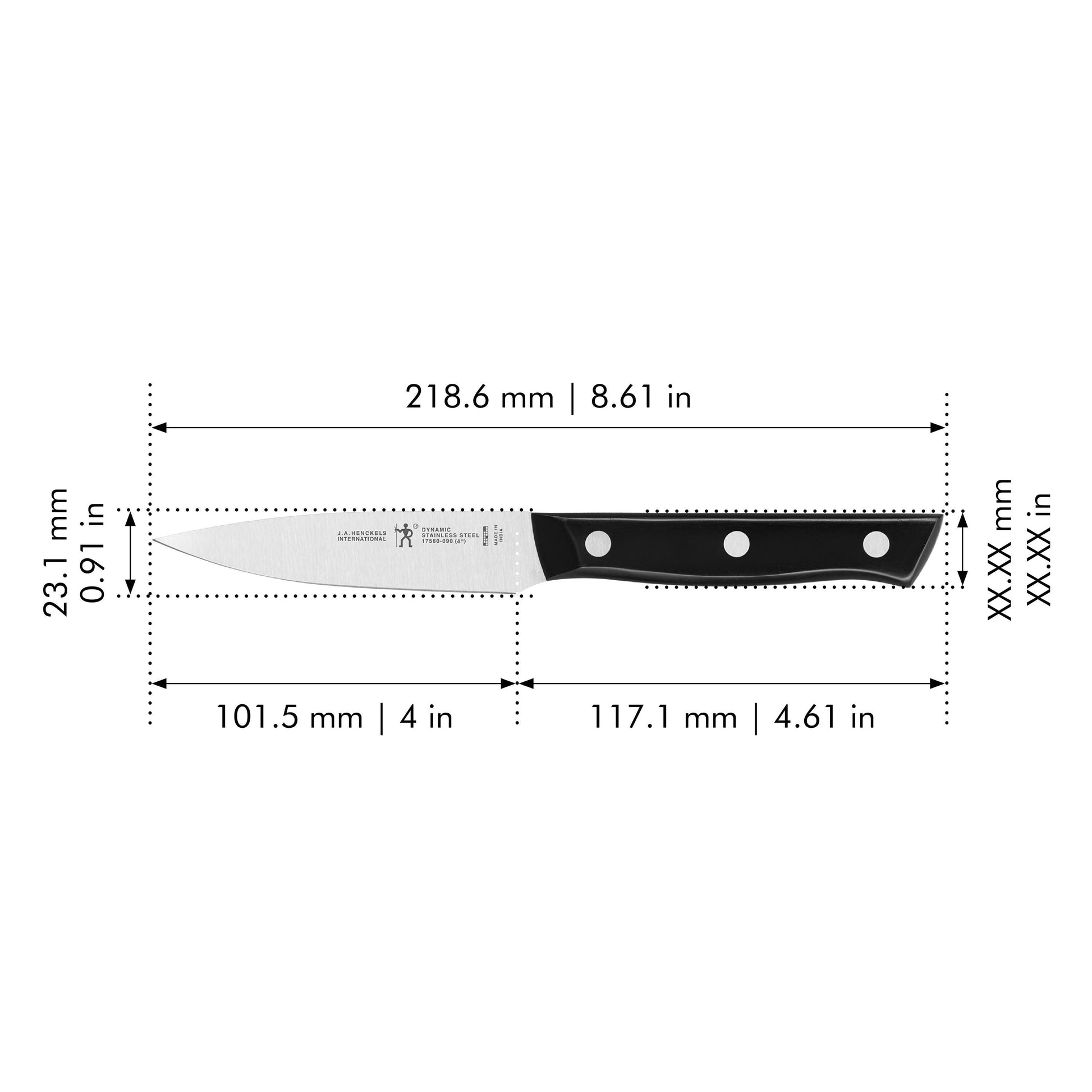 HENCKELS Dynamic 3.5" Paring Knife - Black Stainless-Paring Knife-DECOROLALA