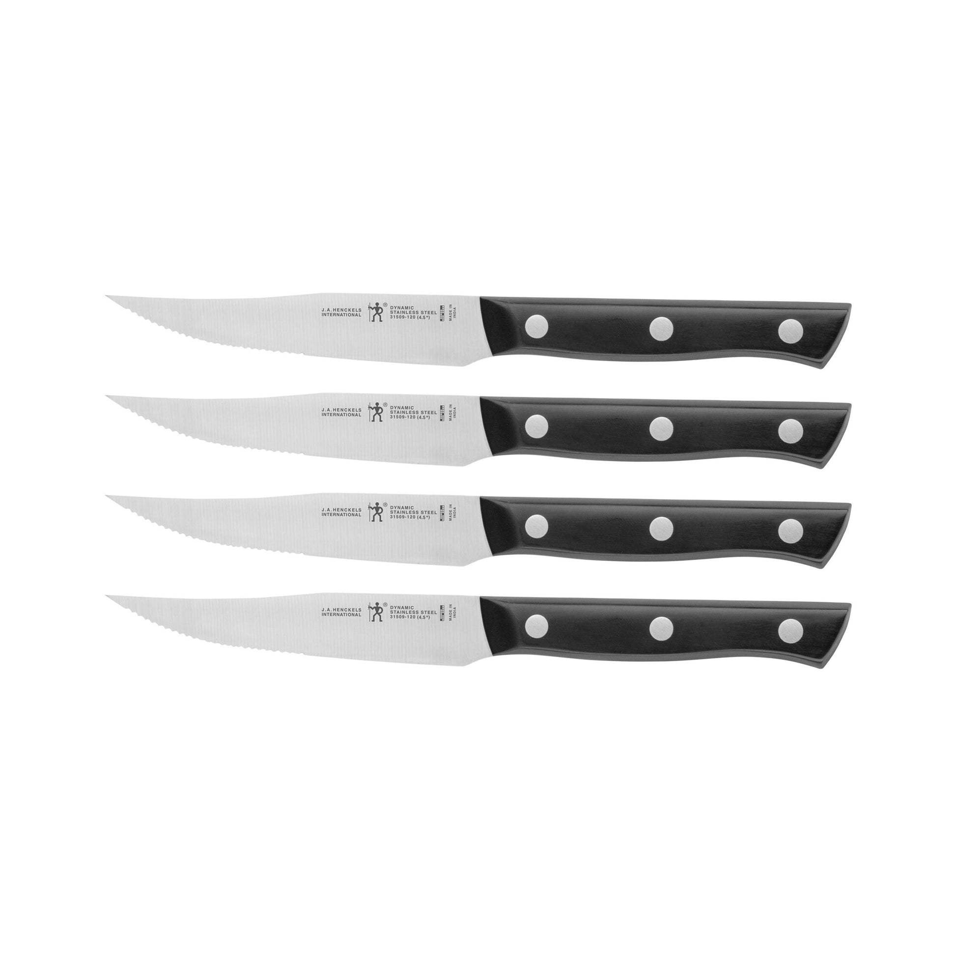 HENCKELS Dynamic 4-Piece Steak Knife Set - Black-Kitchen Tool-DECOROLALA