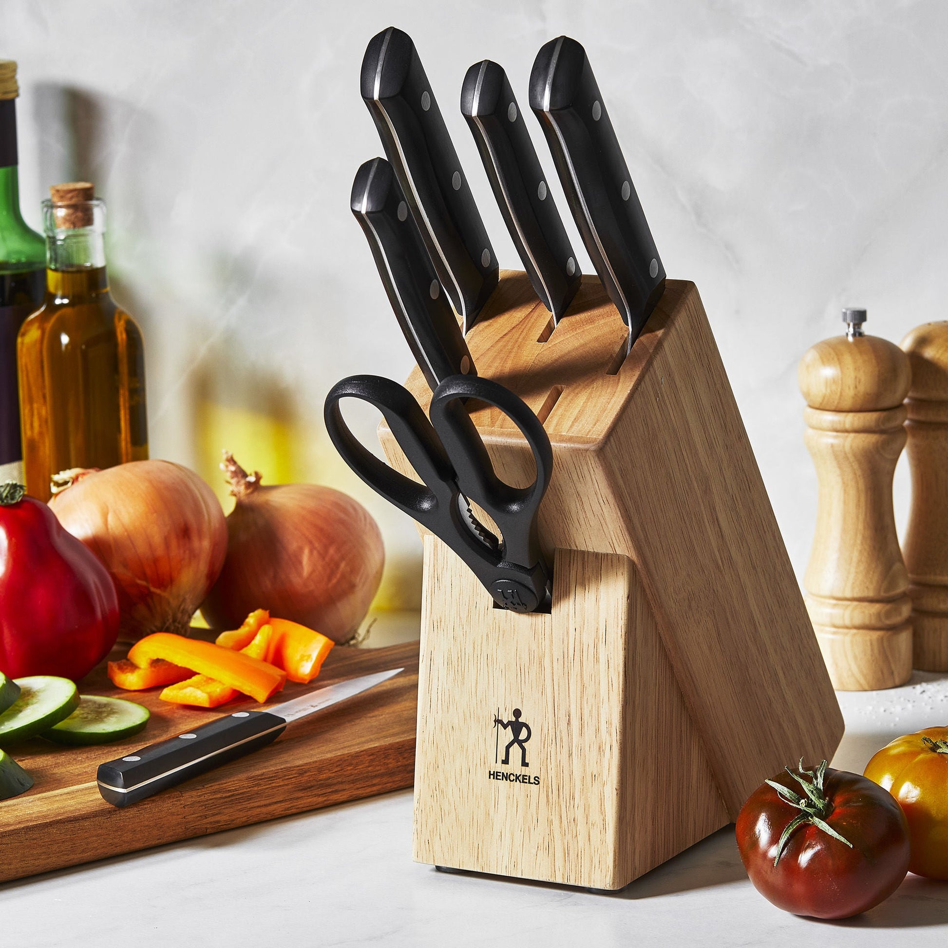 HENCKELS Dynamic 7 Piece Knife Block Set, Nature-Knife Block-DECOROLALA