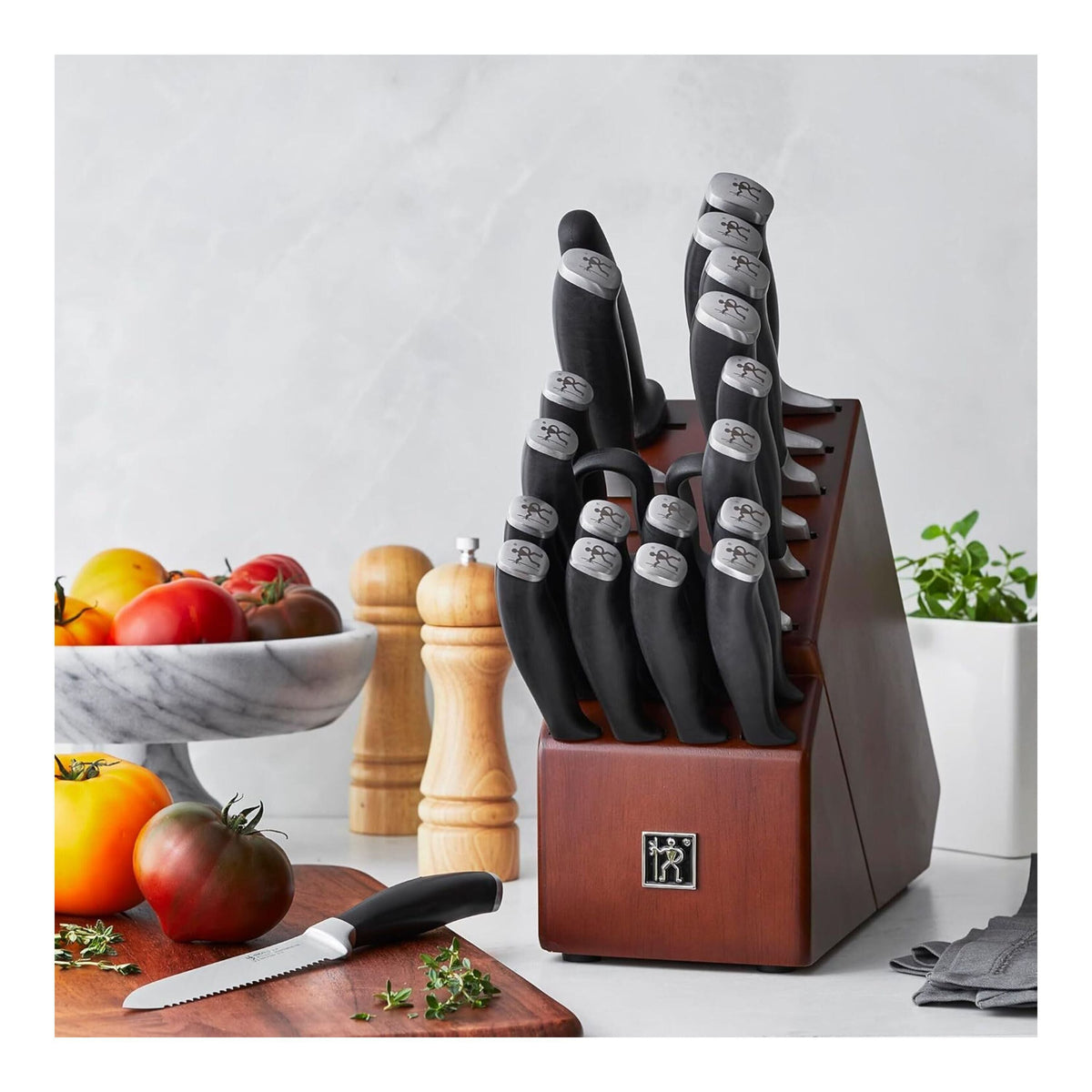 HENCKELS Elan 20 Piece Knife Block Set - Black-Knife Sets-DECOROLALA