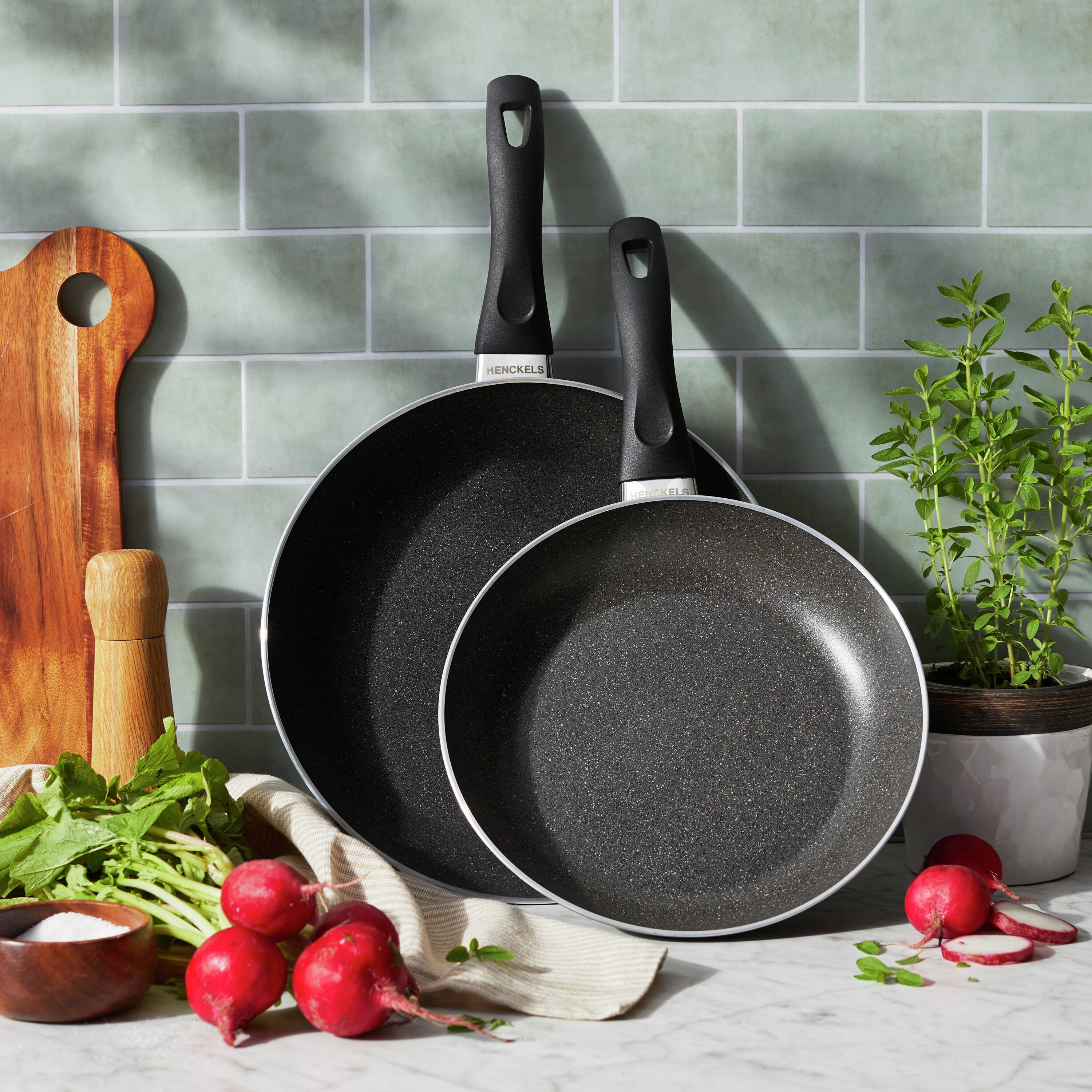 HENCKELS EverLift 2 Piece Aluminum Fry Pan Set - Granite-Frying Pan-DECOROLALA