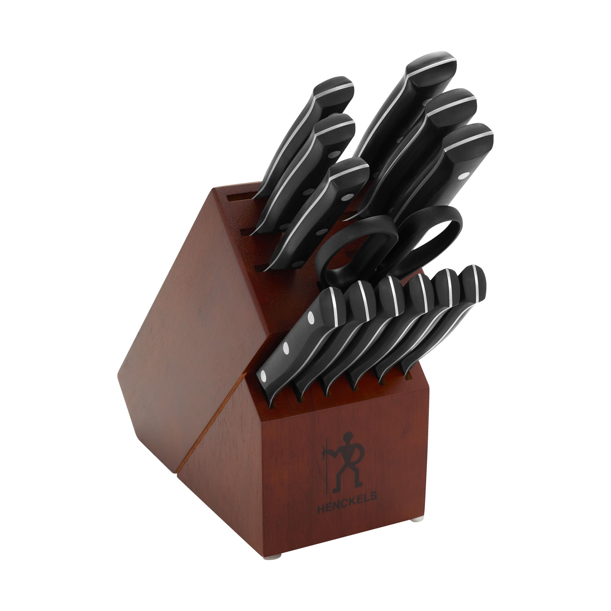 HENCKELS Everedge Dynamic 14 Piece Knife Block Set, Brown-Knife Block-DECOROLALA