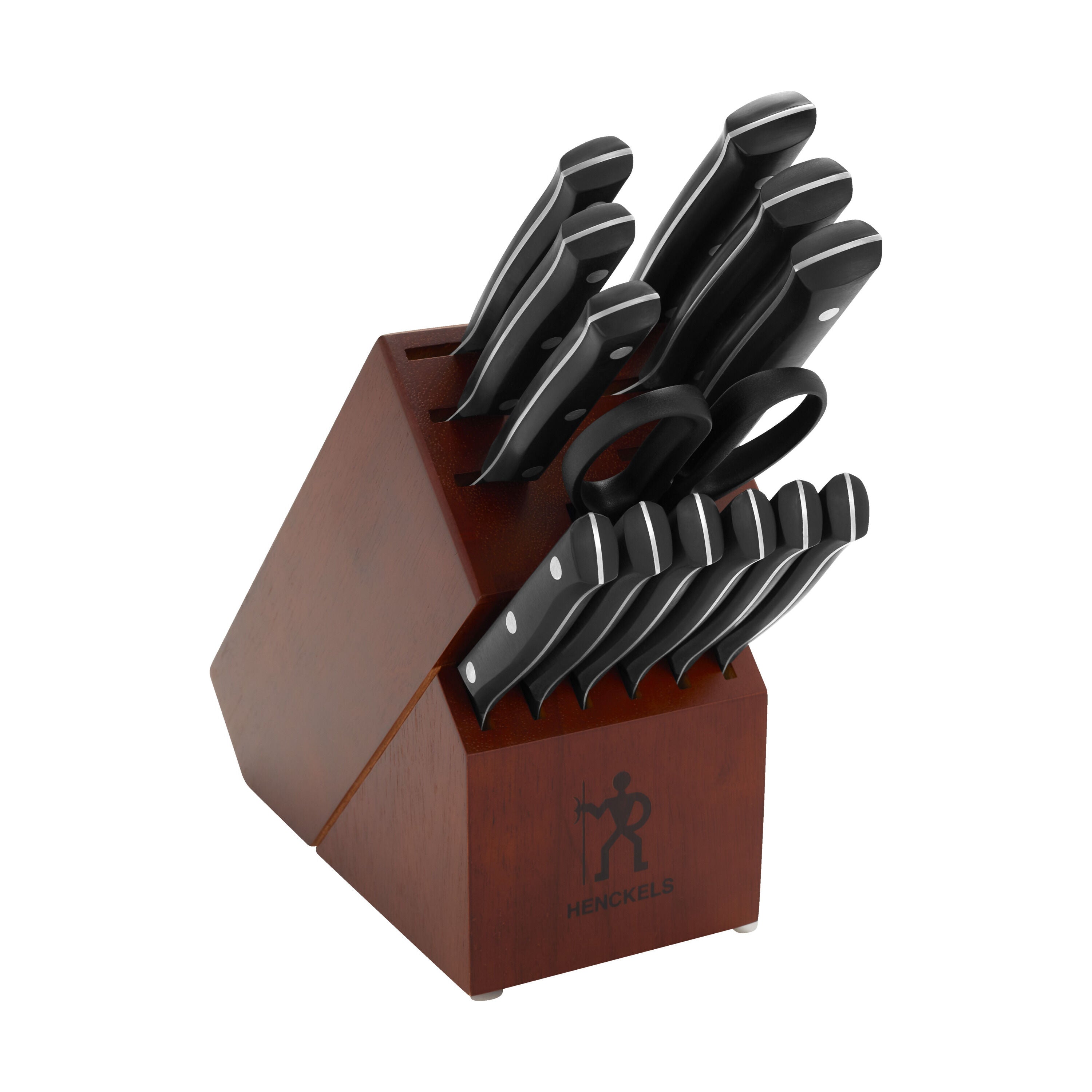 HENCKELS Everedge Dynamic 14 Piece Knife Block Set, Brown-Knife Block-DECOROLALA