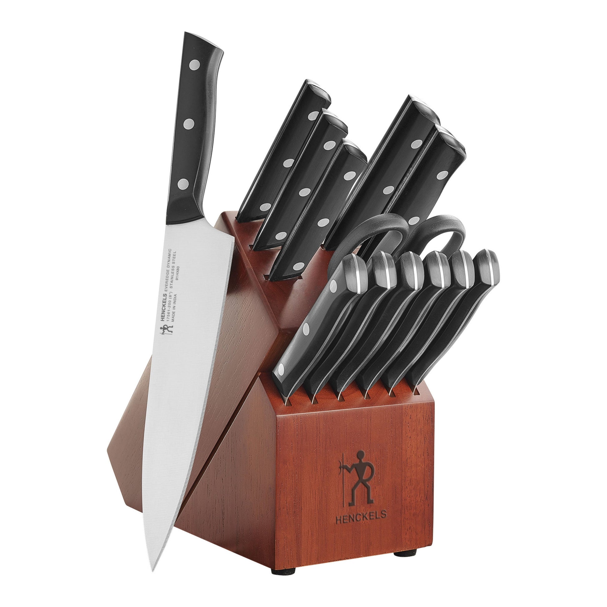 HENCKELS Everedge Dynamic 14 Piece Knife Block Set, Brown-Knife Block-DECOROLALA
