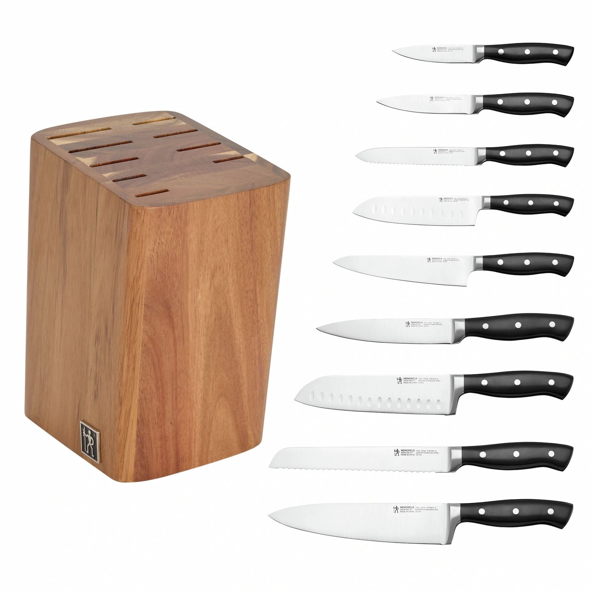 HENCKELS Fine Edge Forged II 10 Piece, Knife Block Set, Black-Knife Block-DECOROLALA