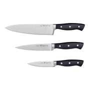 HENCKELS Fine Edge Forged II 3 Piece, Knife Set, Black-Knife Set-DECOROLALA
