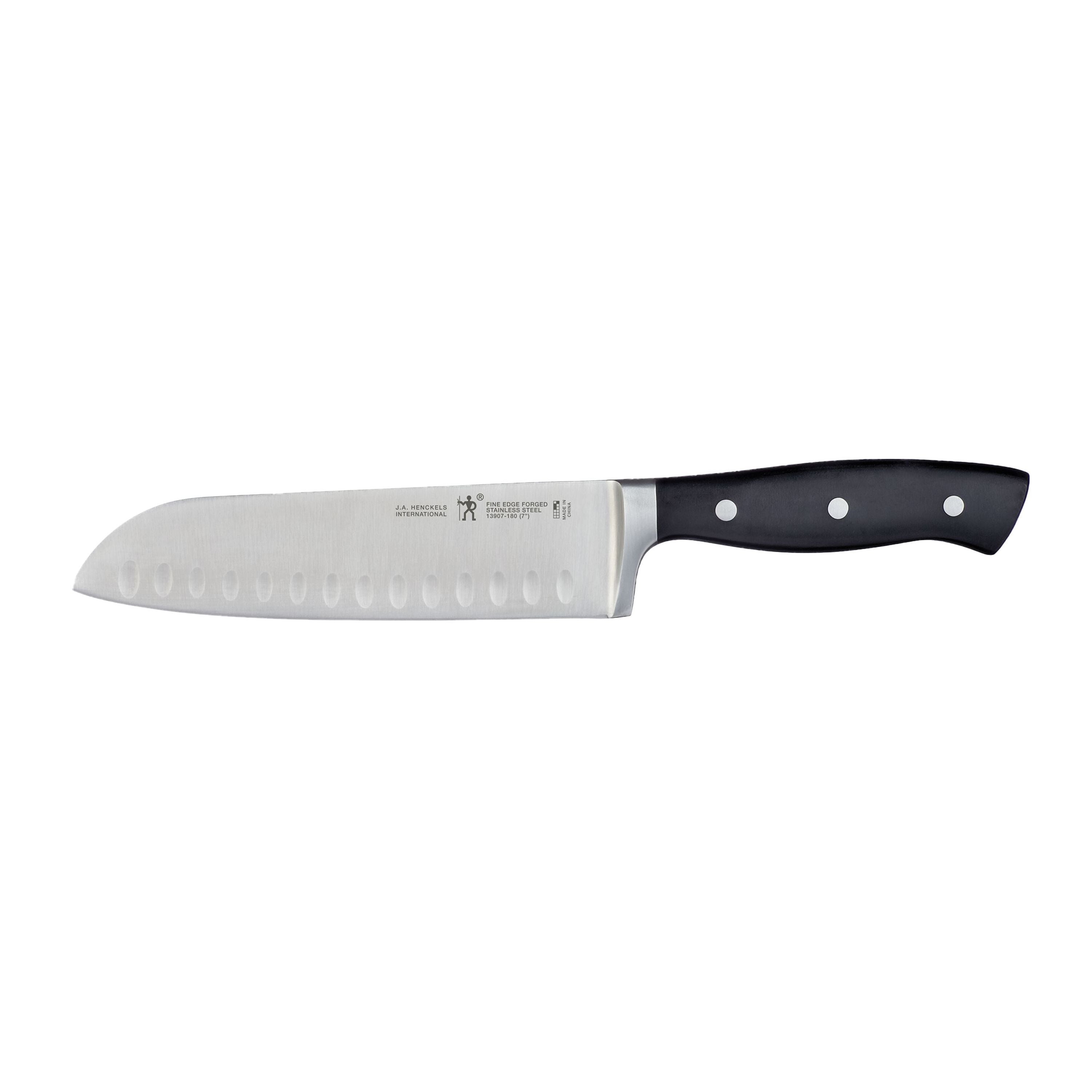 HENCKELS Fine Edge Forged II 7 inch Santoku, Black-Santoku Knife-DECOROLALA