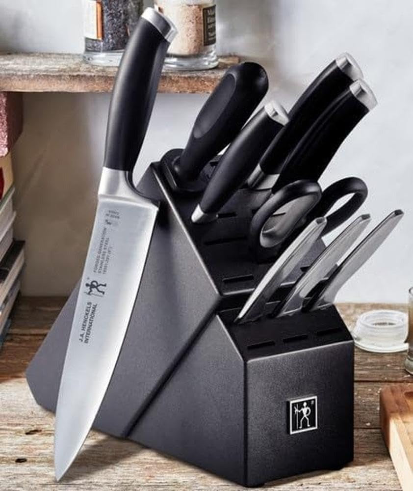 HENCKELS Forged 10-Piece Knife Block Set Stainless Steel-DECOROLALA