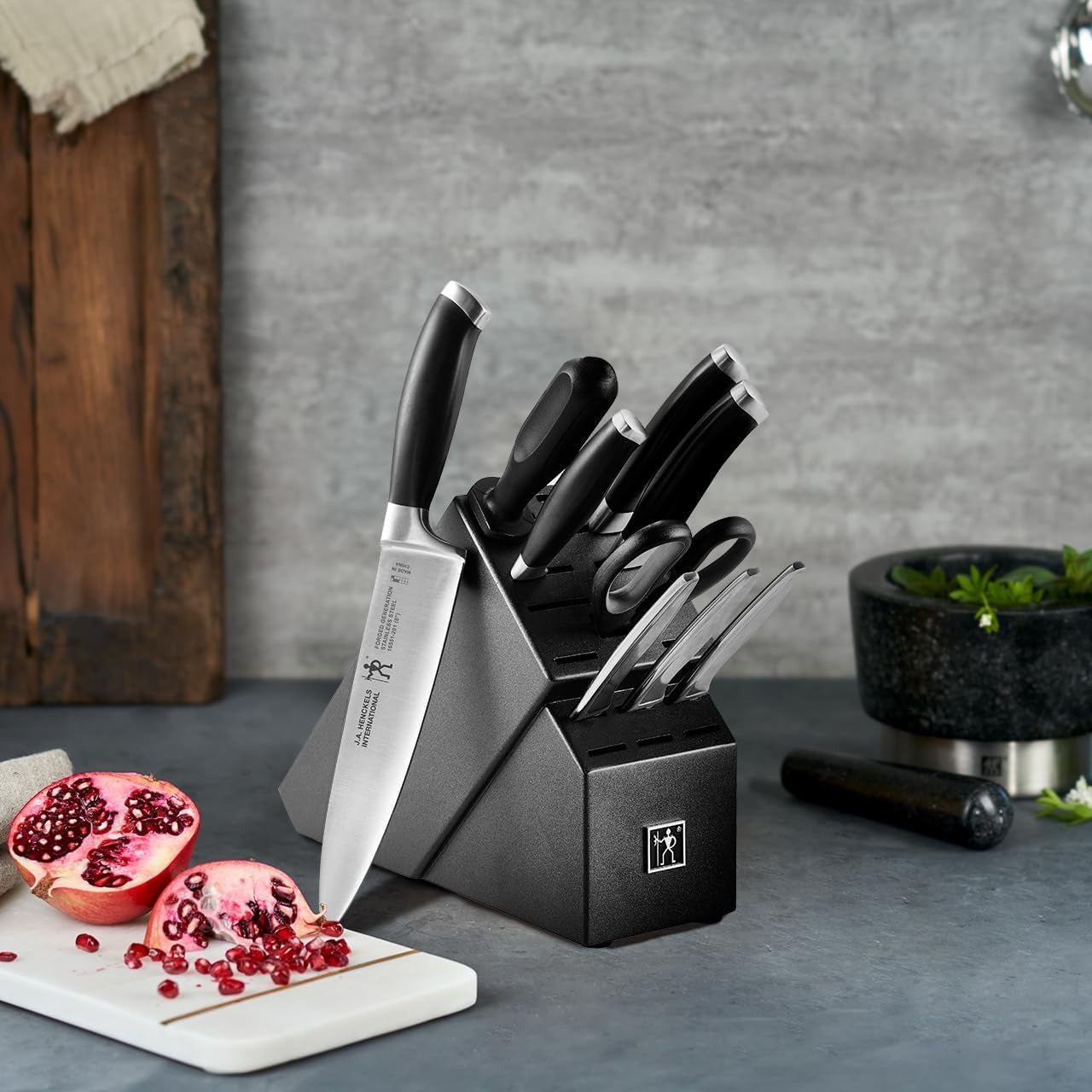 HENCKELS Forged 10-Piece Knife Block Set Stainless Steel-DECOROLALA