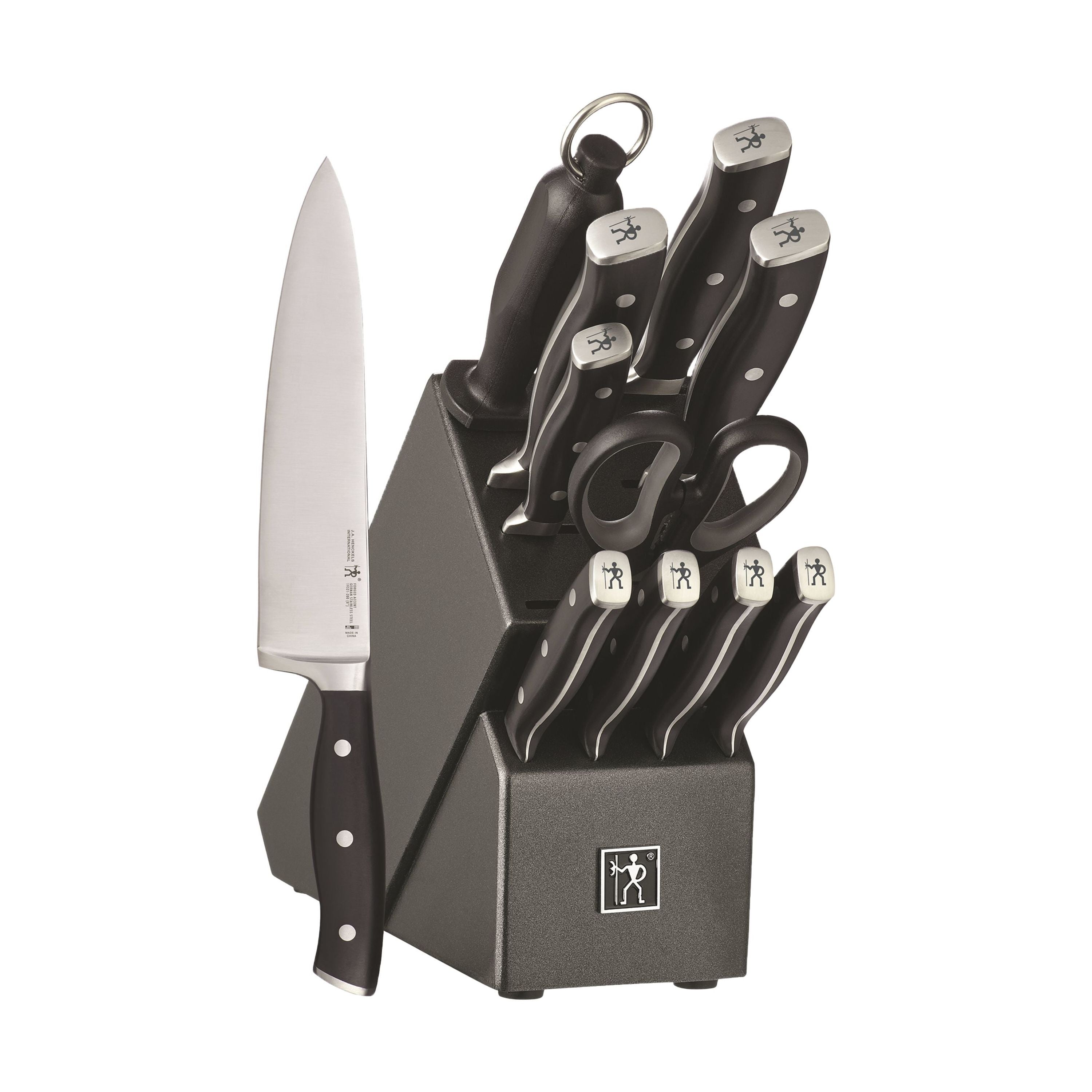 HENCKELS Forged Accent 12 Piece Knife Block Set, Black-Knife Block-DECOROLALA