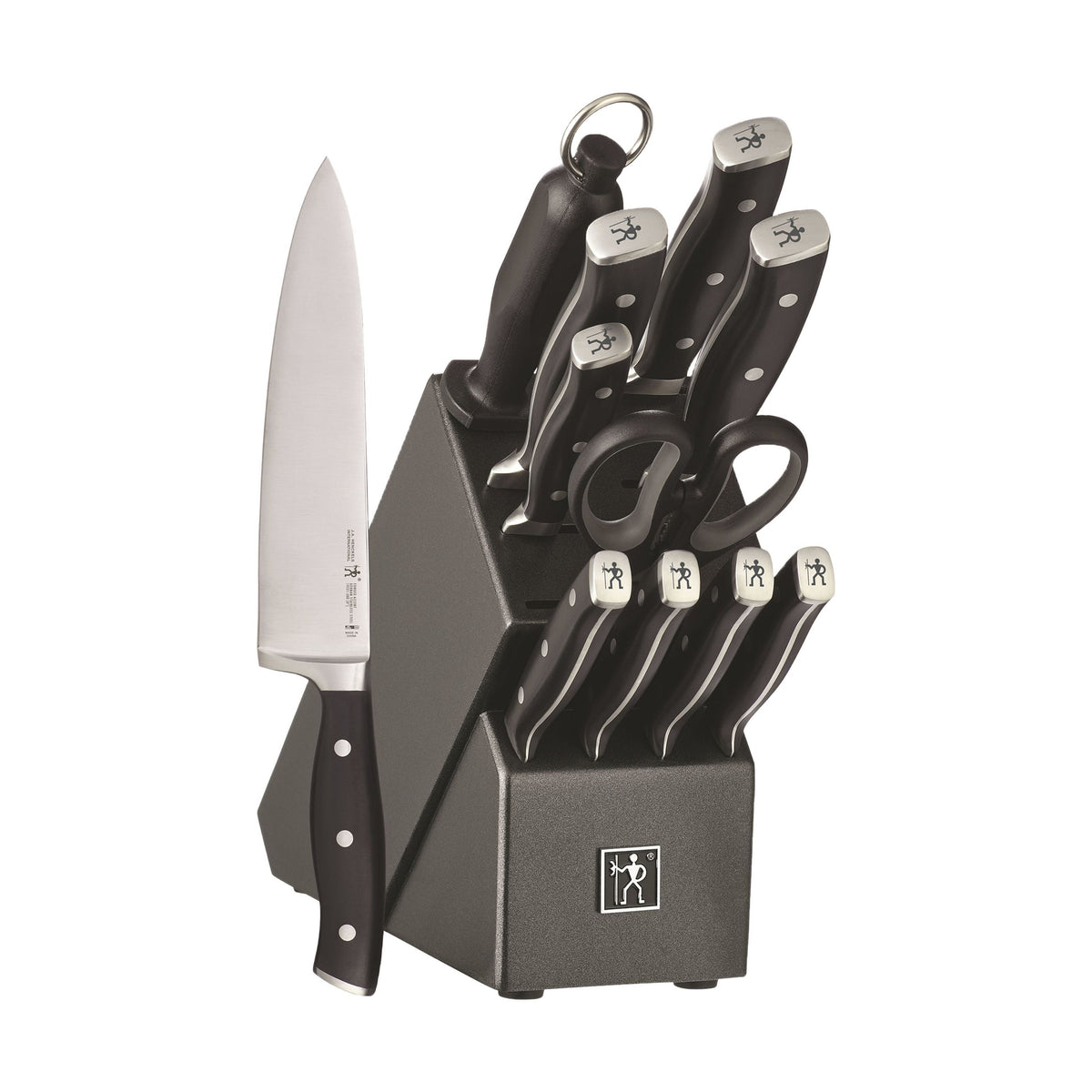 HENCKELS Forged Accent 12 Piece Knife Block Set Black-Knife Blocks-DECOROLALA