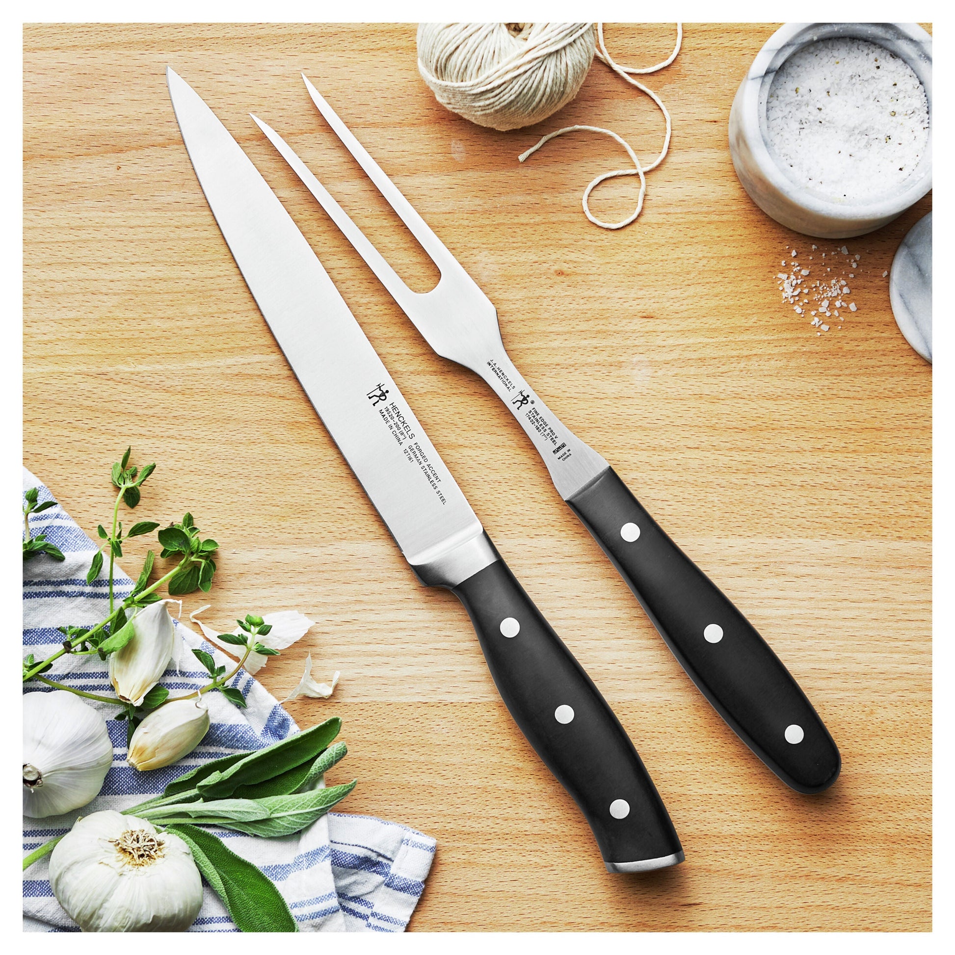 HENCKELS Forged Accent 2 Piece, Knife Set, Black-Knife Set-DECOROLALA