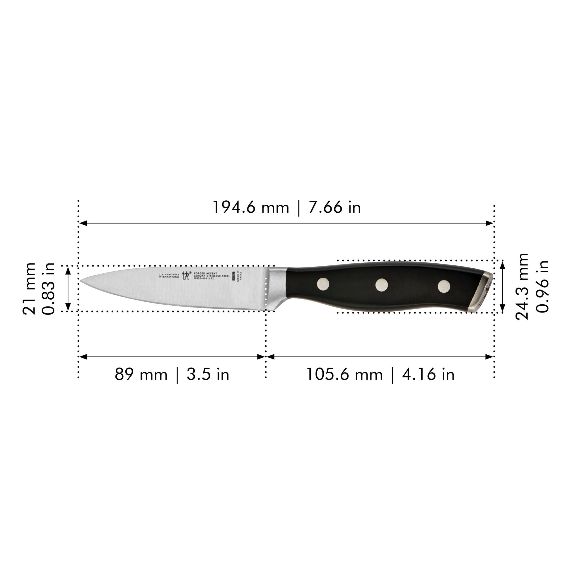 HENCKELS Forged Accent 3.5 inch Paring Knife, Black-Paring Knife-DECOROLALA
