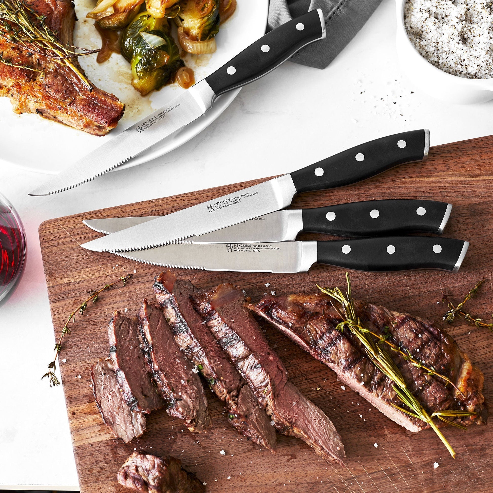 HENCKELS Forged Accent 4 Piece Steak Knife Set Black-Kitchen Tool-DECOROLALA