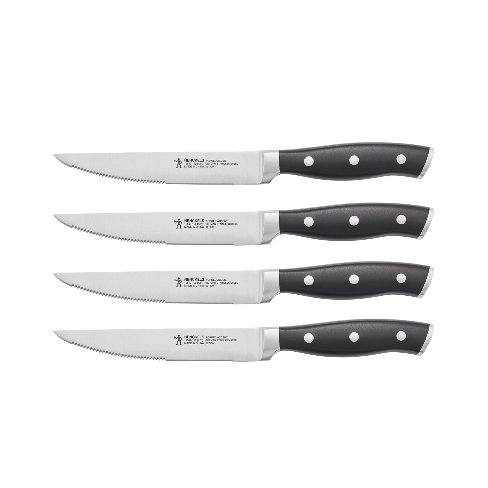 HENCKELS Forged Accent 4 Piece Steak Knife Set Black-Kitchen Tool-DECOROLALA