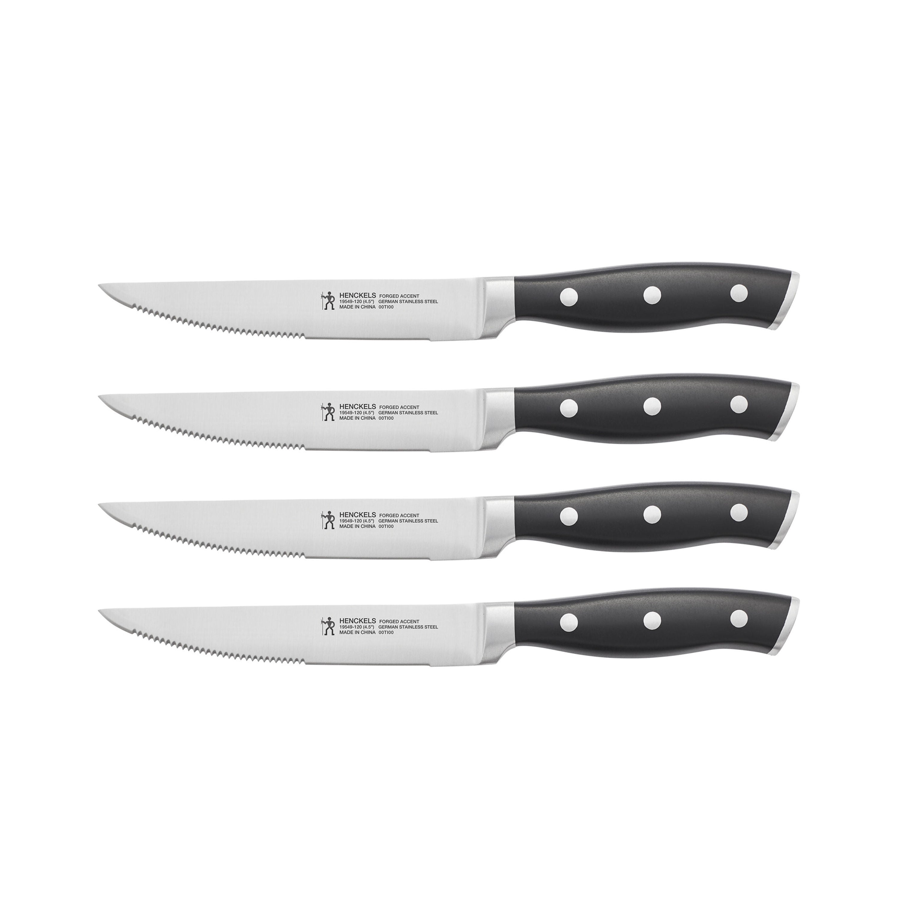 HENCKELS Forged Accent 4 Piece Steak Knife Set Black-Kitchen Tool-DECOROLALA