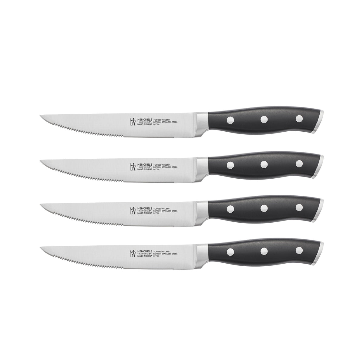 HENCKELS Forged Accent 4 Piece Steak Knife Set Black-Kitchen Tools & Utensils-DECOROLALA