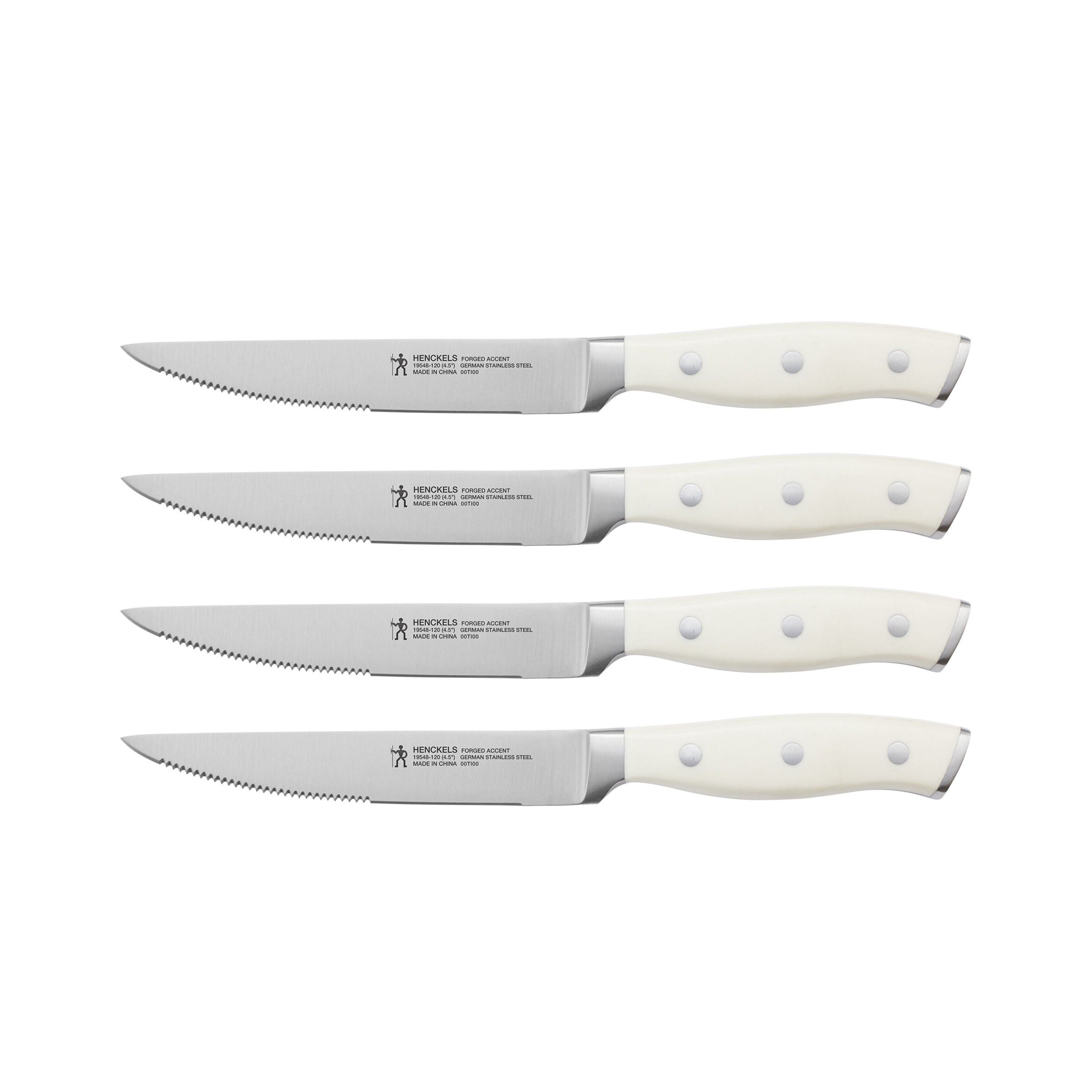 HENCKELS Forged Accent 4 Piece Steak Knife Set - White-Kitchen Tool-DECOROLALA