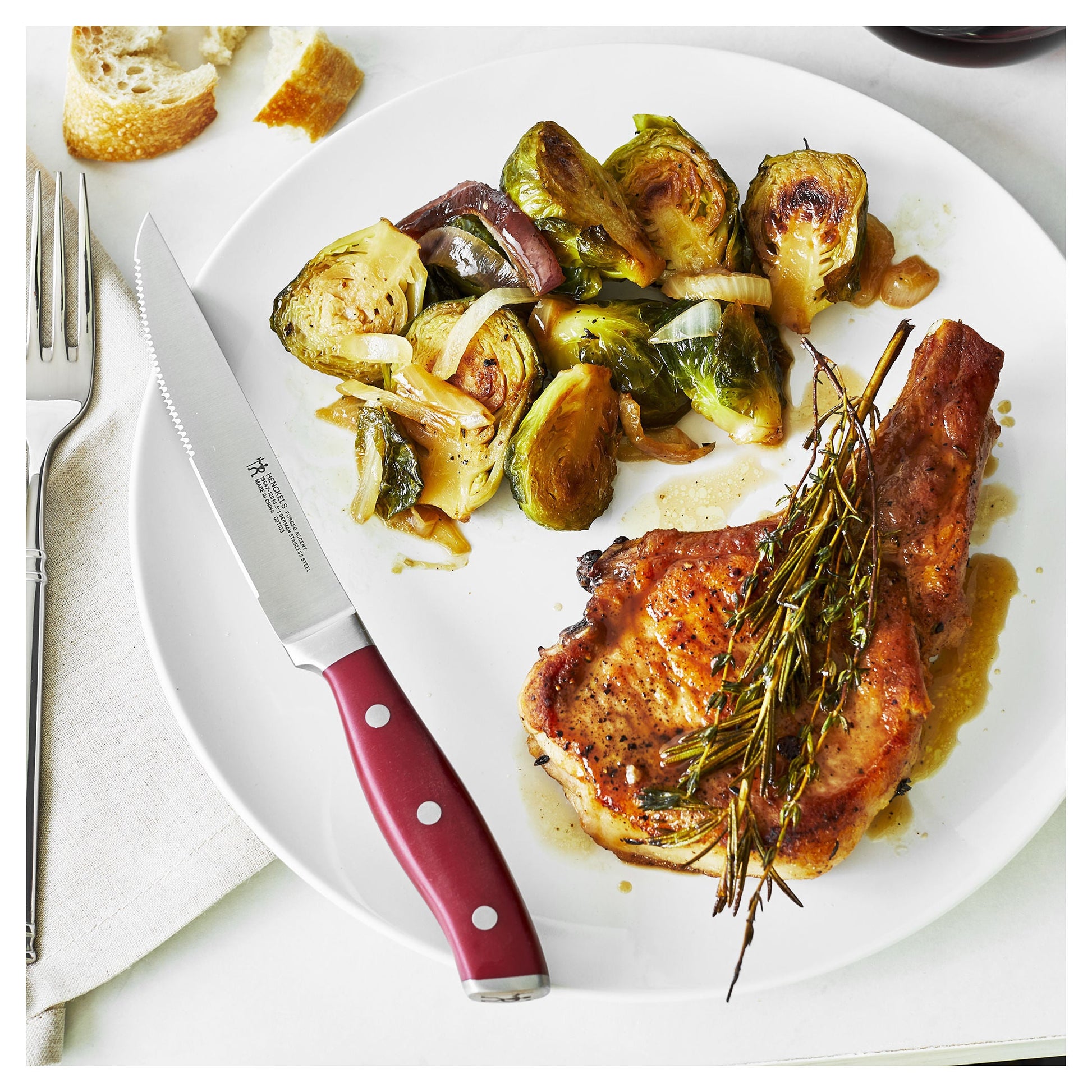 HENCKELS Forged Accent 4 Piece Steak Set, Red-Kitchen Tool-DECOROLALA