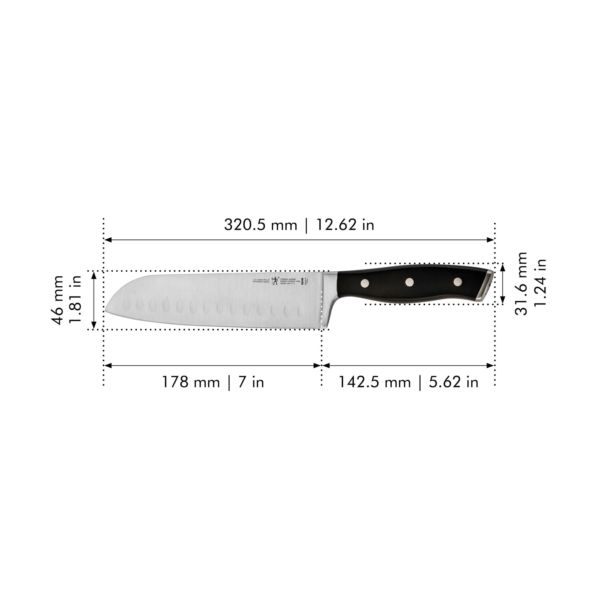 HENCKELS Forged Accent 7" Santoku Black-Santoku Knife-DECOROLALA