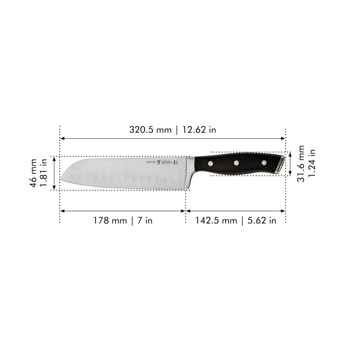 HENCKELS Forged Accent 7" Santoku Black-Santoku Knives-DECOROLALA