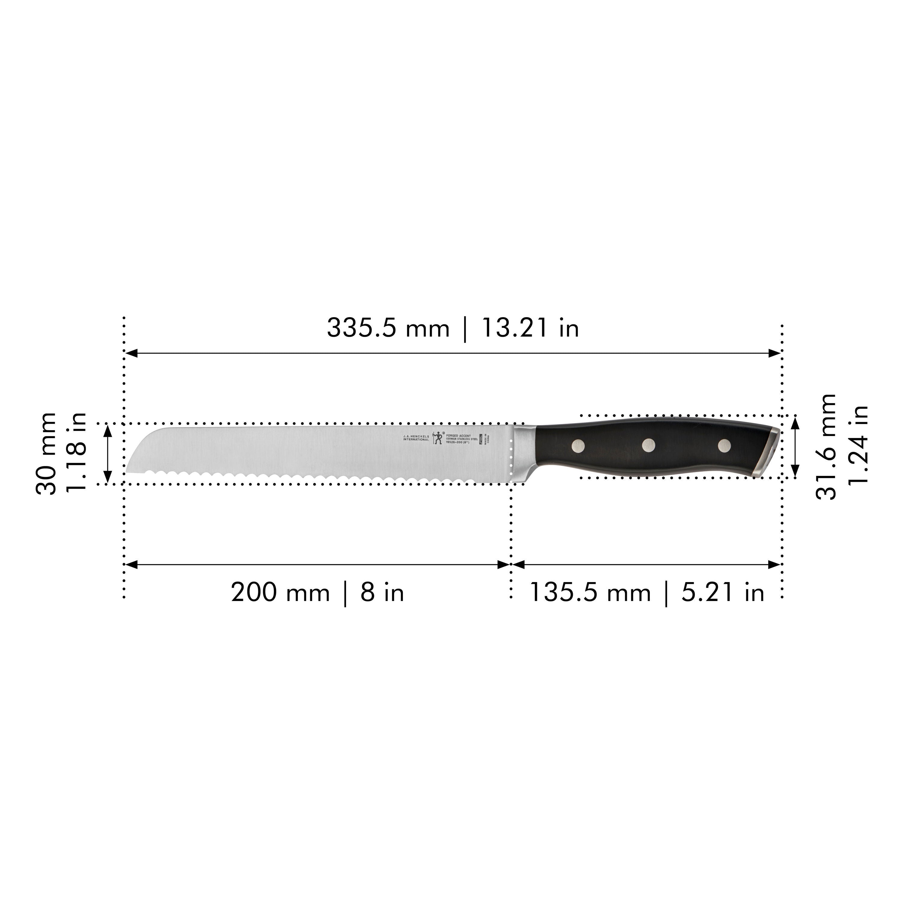 HENCKELS Forged Accent 8 inch Bread Knife, Black-Bread Knife-DECOROLALA
