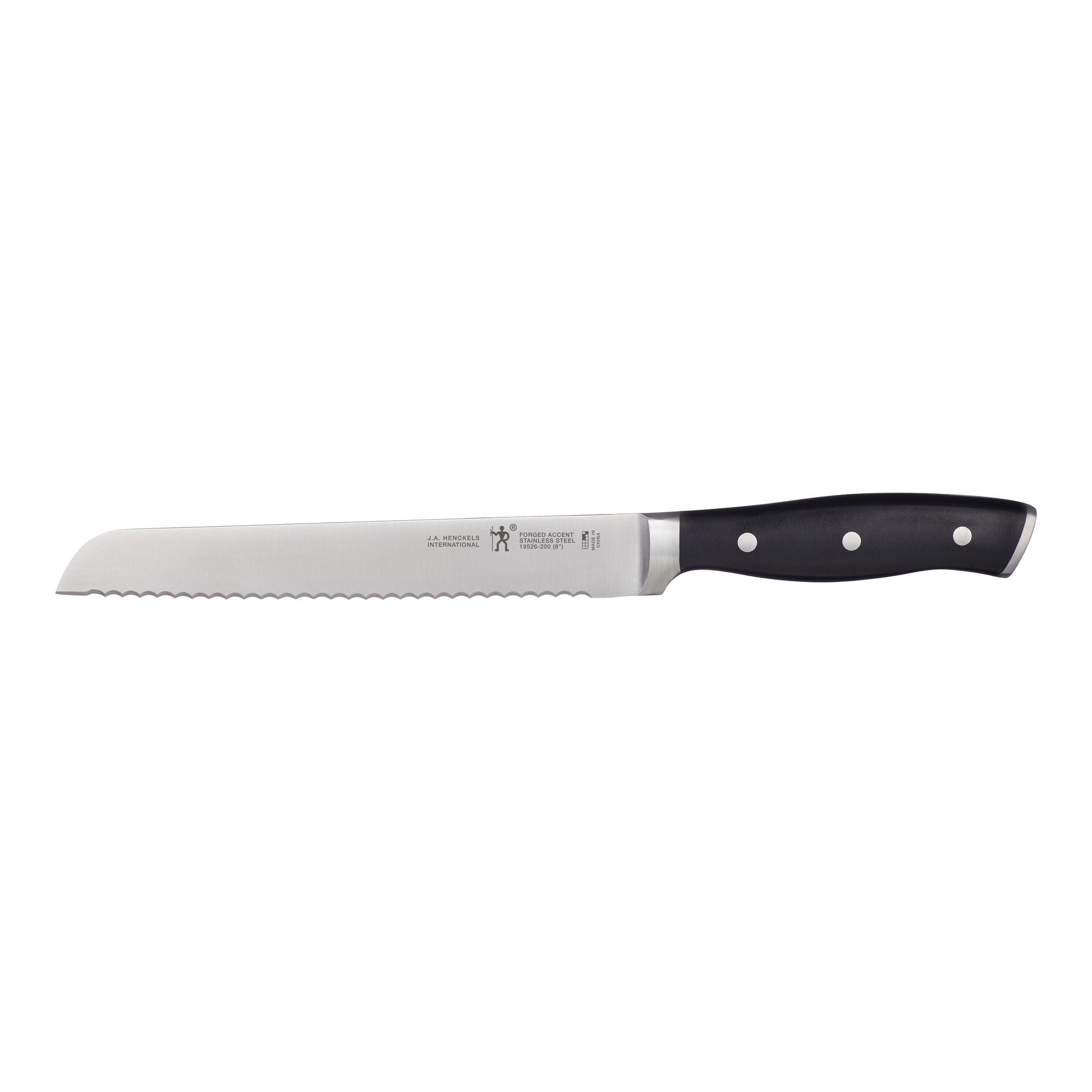 HENCKELS Forged Accent 8 inch Bread Knife, Black-Bread Knife-DECOROLALA