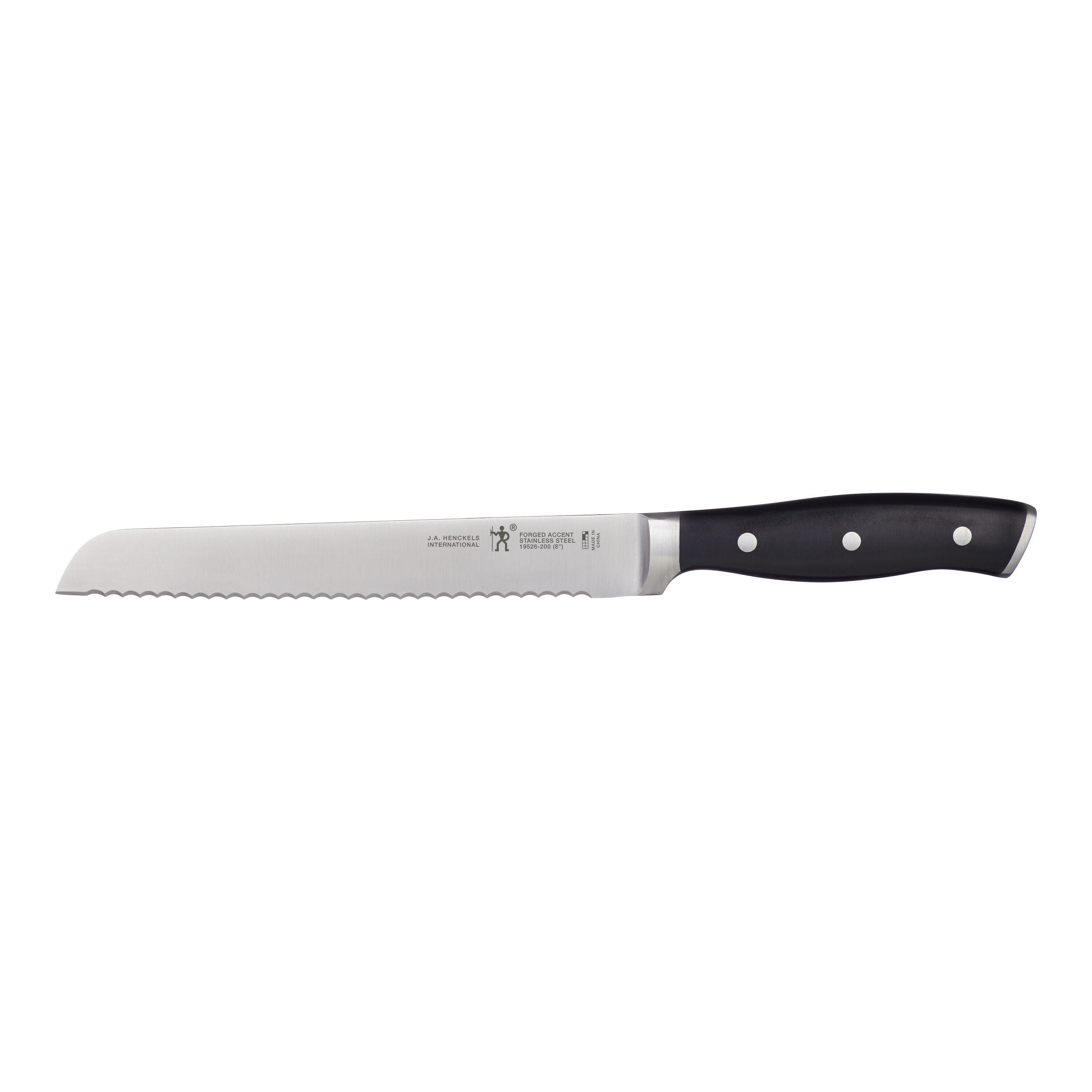 HENCKELS Forged Accent 8 inch Bread Knife, Black-Bread Knife-DECOROLALA