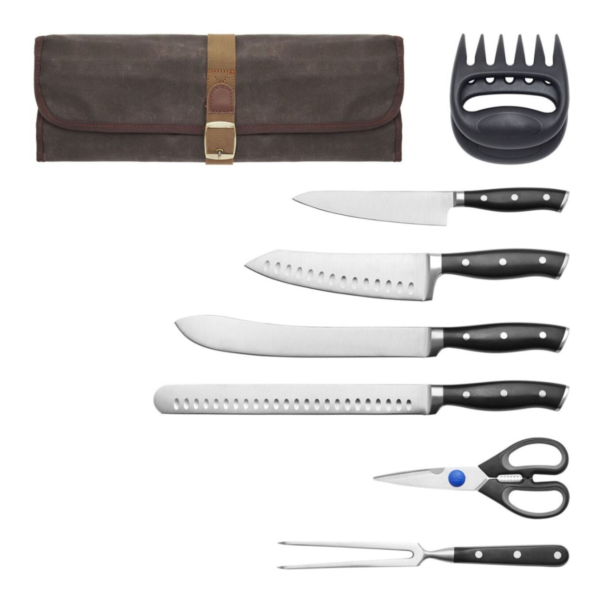 HENCKELS Forged Accent Knife Roll Set 9 Piece-Knife Set-DECOROLALA